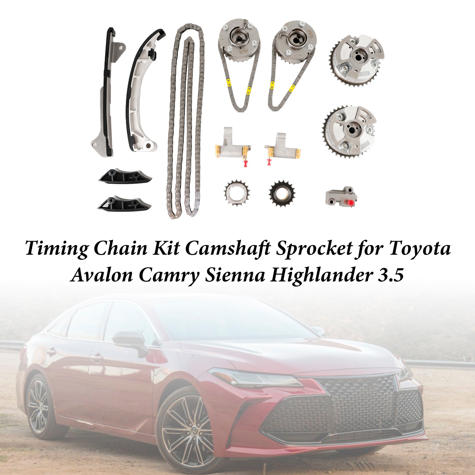 Kit de chaîne de distribution, pignon d&#39;arbre à cames, pour Toyota Avalon Camry Sienna Highlander 13050, 31140, 13080, 31010, 3.5