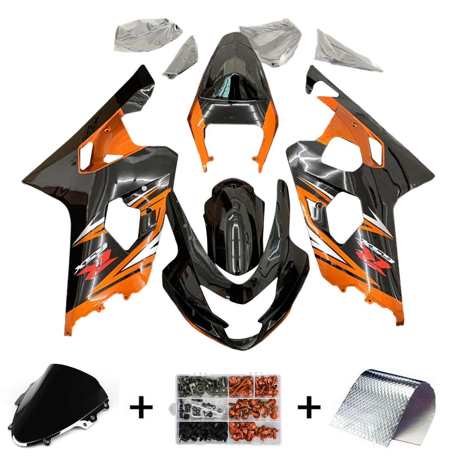 Amotopart Suzuki GSXR 600/750 2004-2005 K4 Kit carena carrozzeria in plastica ABS