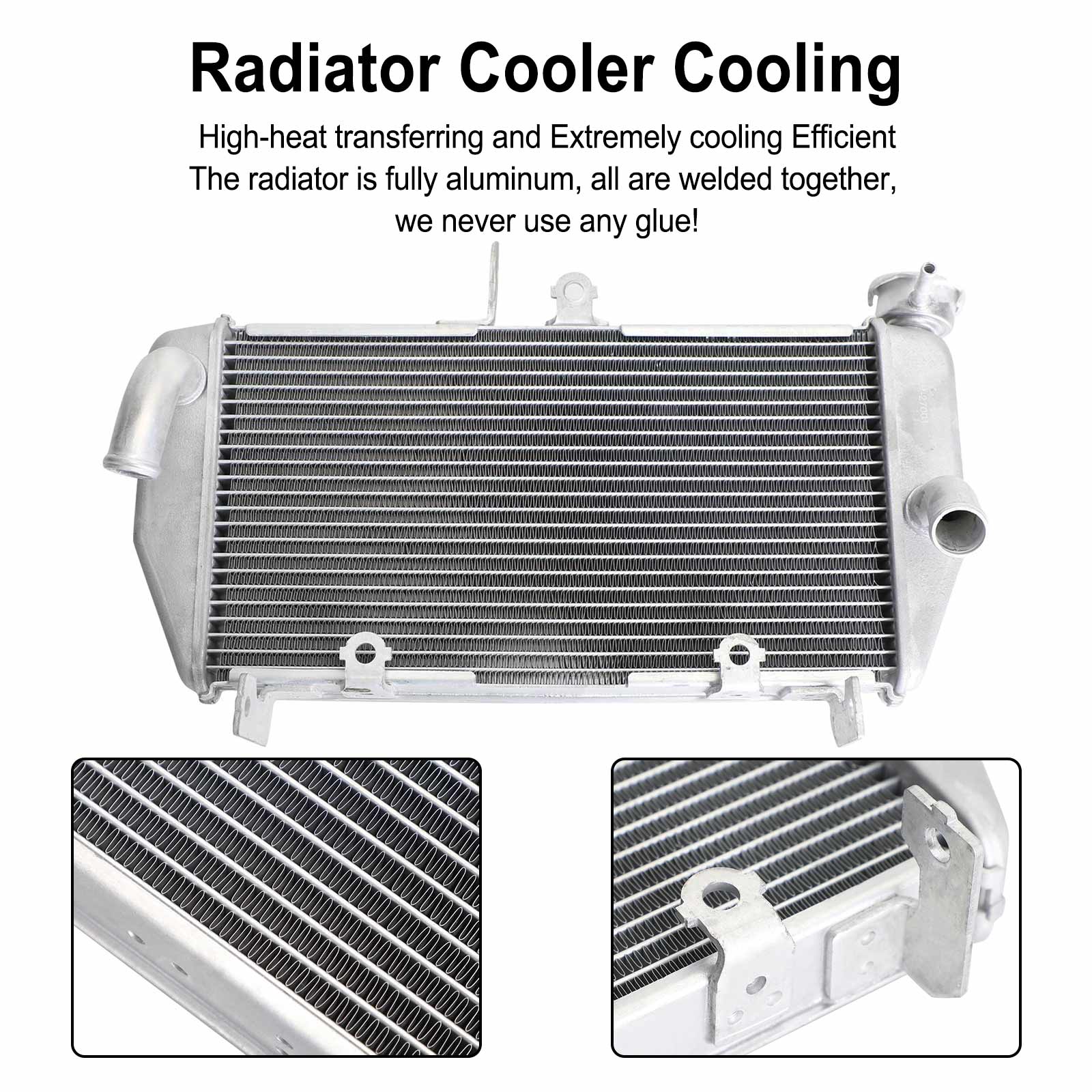 Radiatore radiatore argento per Yamaha YZF R3 YZF-R3 YZFR3 2015-2021 Generico
