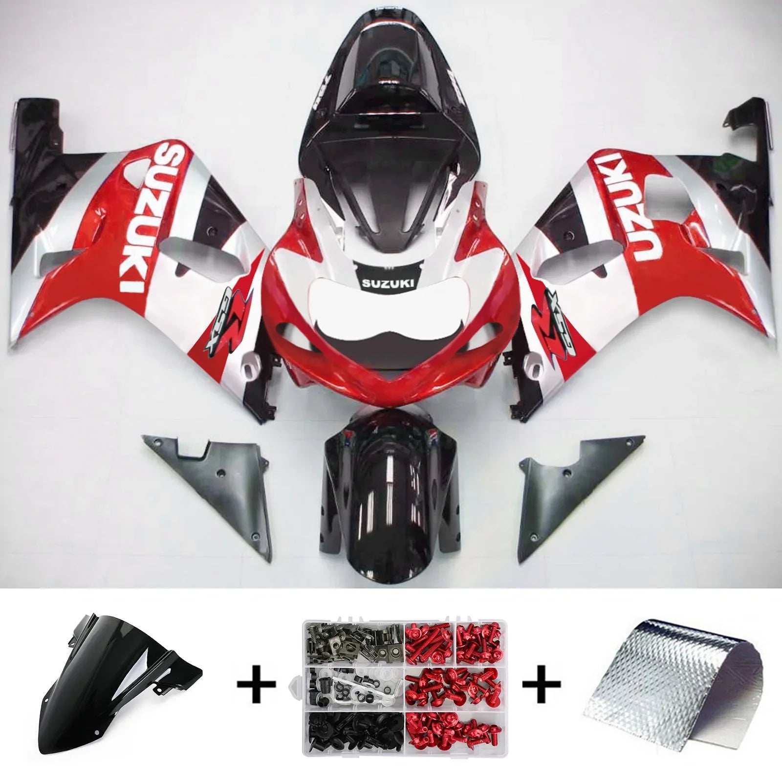 Amotopart Suzuki GSXR750 2001-2003 Kit Carénage Carrosserie Plastique ABS