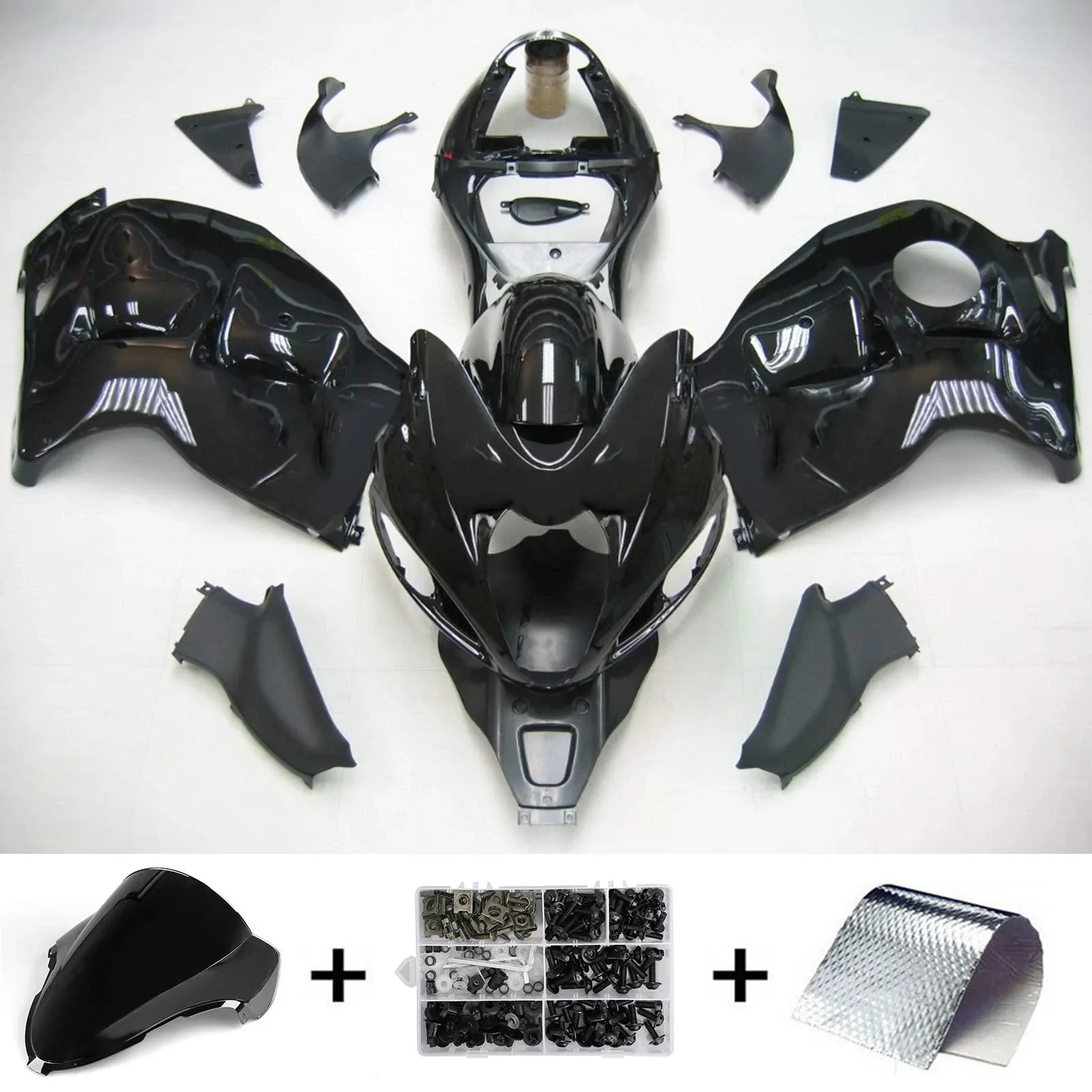 Amotopart Suzuki Hayabusa GSXR1300 1999-2007 Kit Carénage Carrosserie Plastique ABS