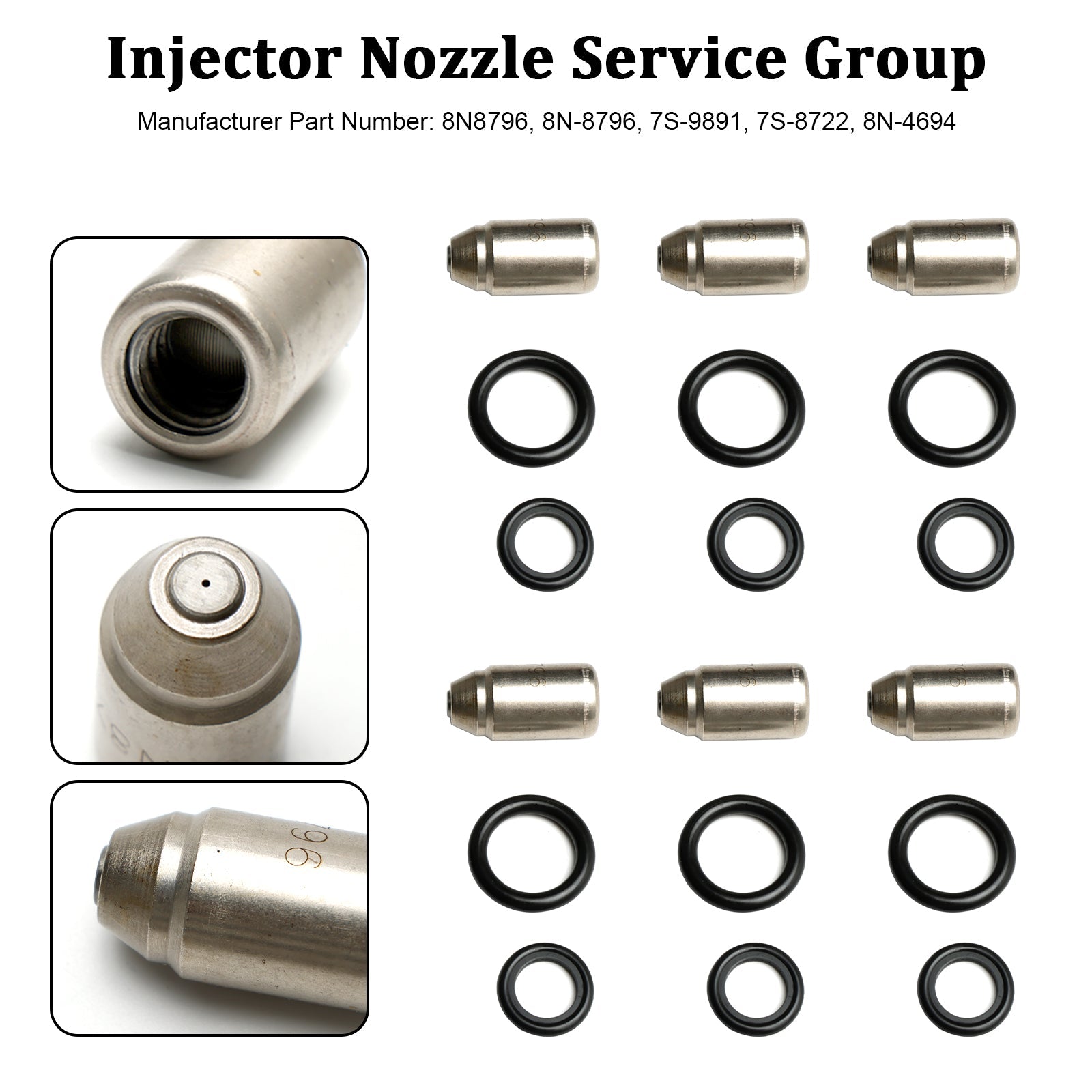 8N8796 6 stks Injectoren Nozzle Service Groep Fit Caterpillar 3304 3306 D330C D333C 7S-9891 7S-8722 8N-4694