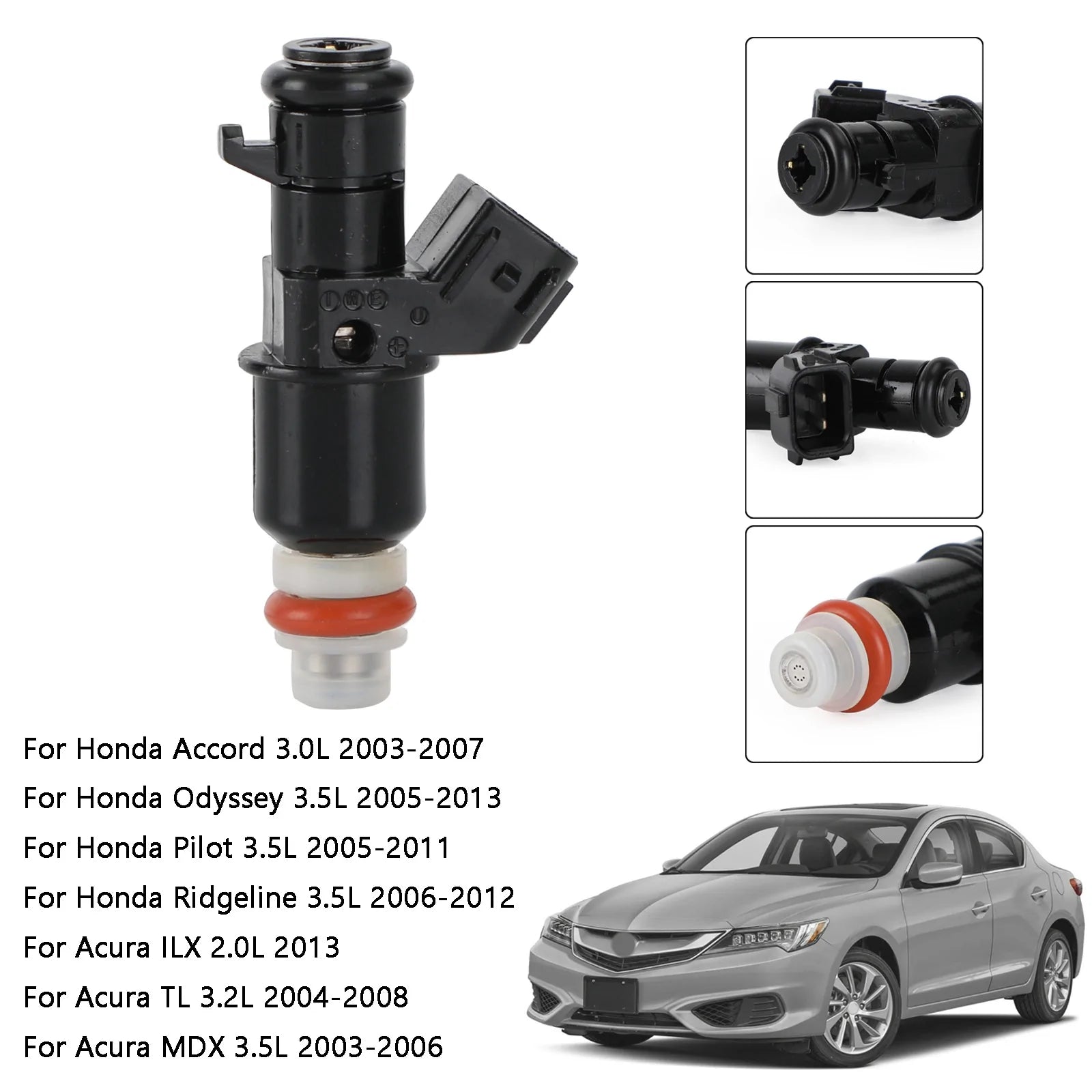 6 inyectores de combustible 16450-RCA-A01 para Honda Accord 2003-2007 3.0L Acura ILX genérico