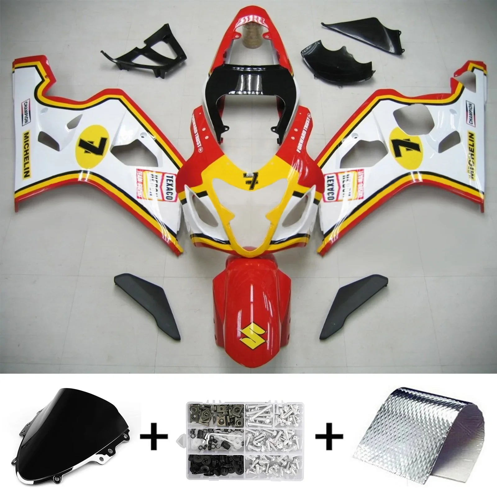 Amotopart Suzuki GSXR 600/750 2004-2005 Kit Carénage Carrosserie Plastique ABS