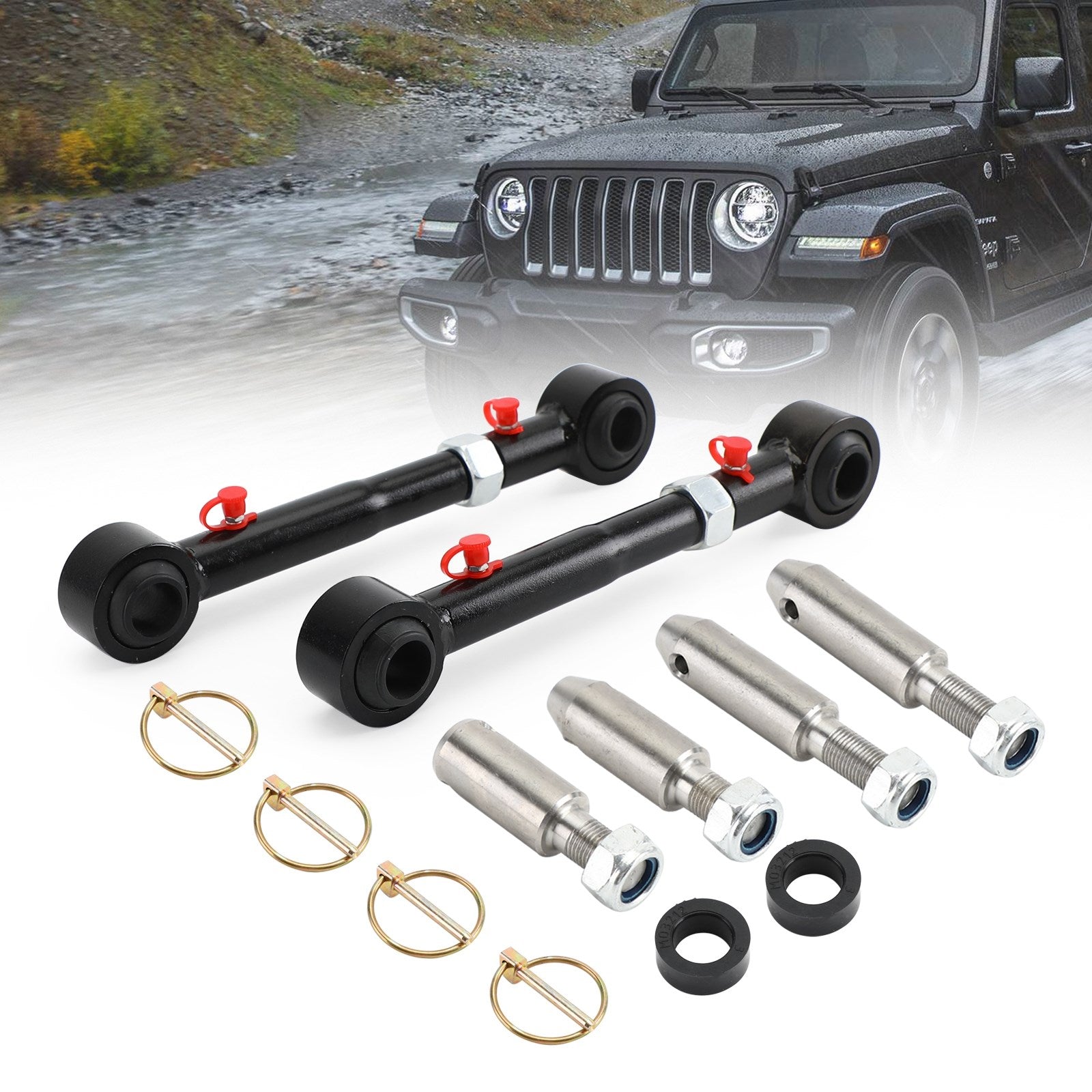 2007-2021 Jeep Wrangler JK JL 2.5-6¡±Lift Front Sway Bar Links Disconnect Generic