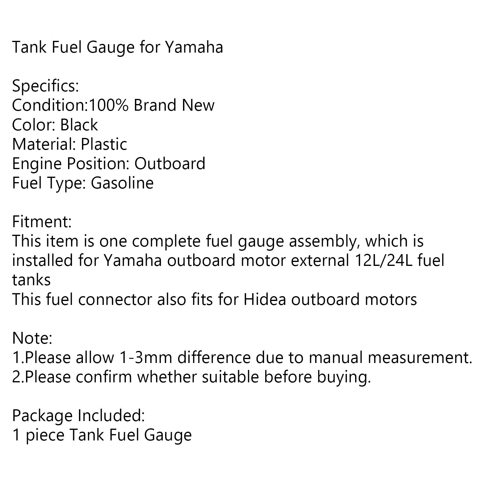 Gestión del indicador del tanque de combustible para motor fueraborda Yamaha 12L 24L