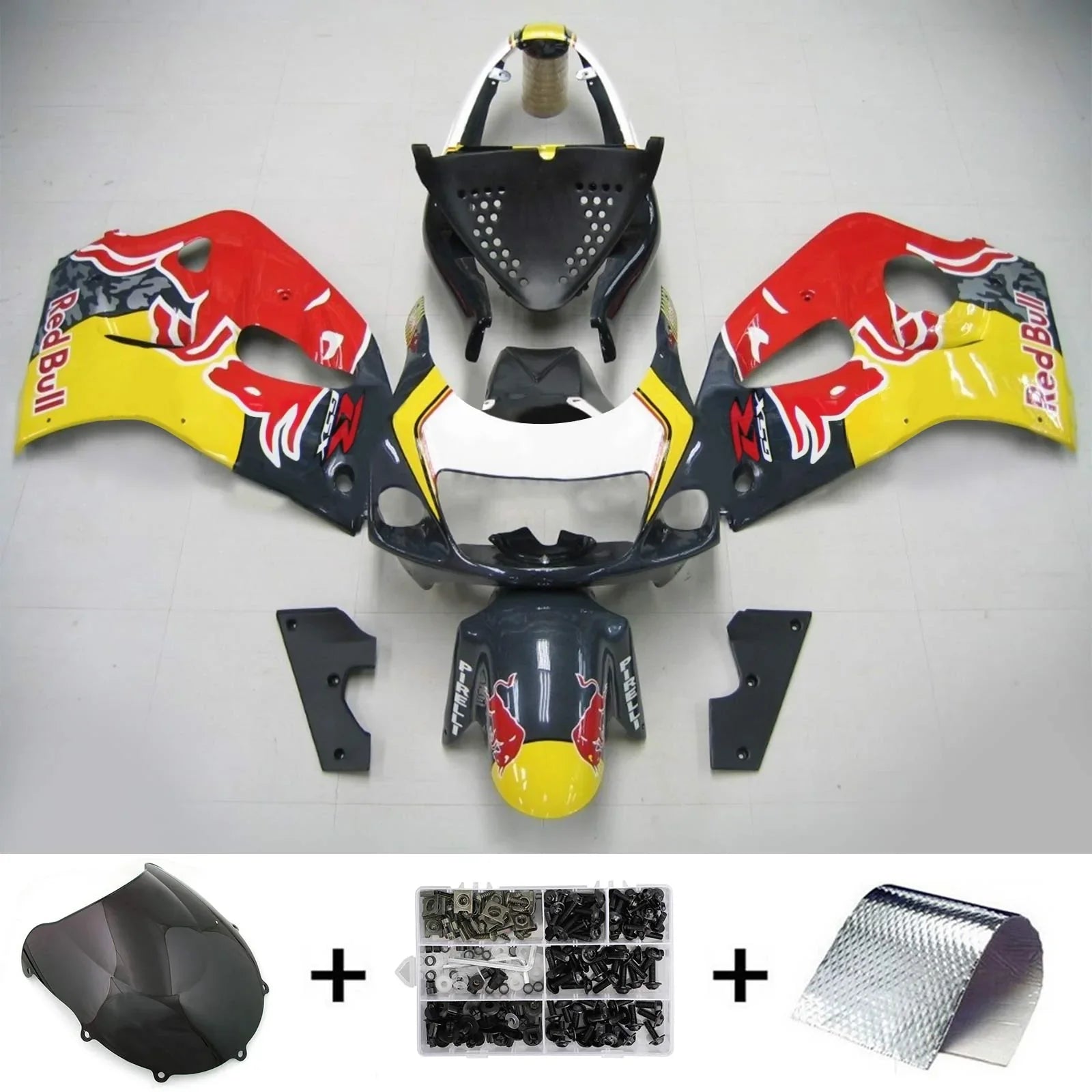 Amotopart Suzuki GSXR 600/750 1996-2000 Kit Carénage Carrosserie Plastique ABS