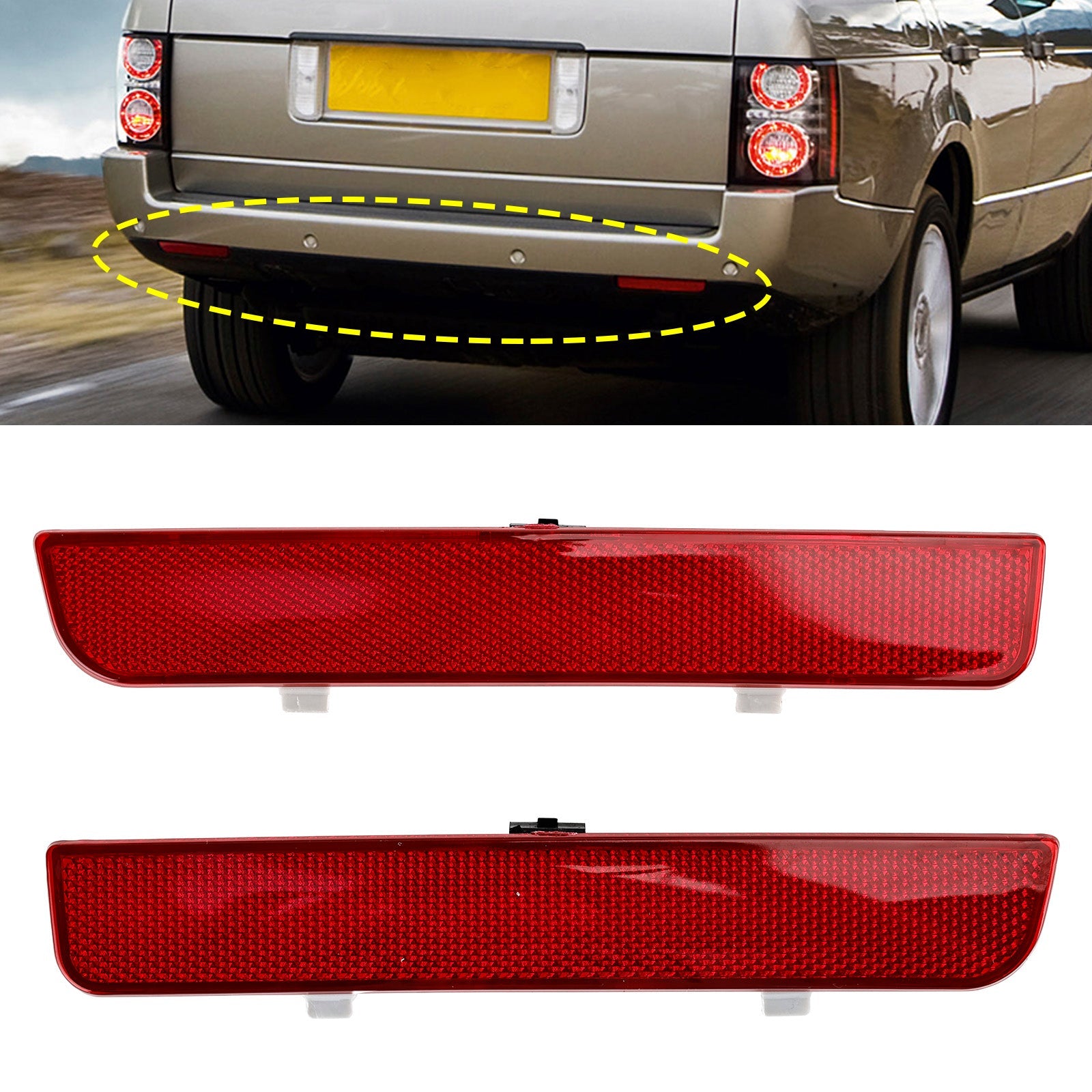 2x feu stop réflecteur de pare-chocs arrière rouge pour Range Rover L322 Freelander 2