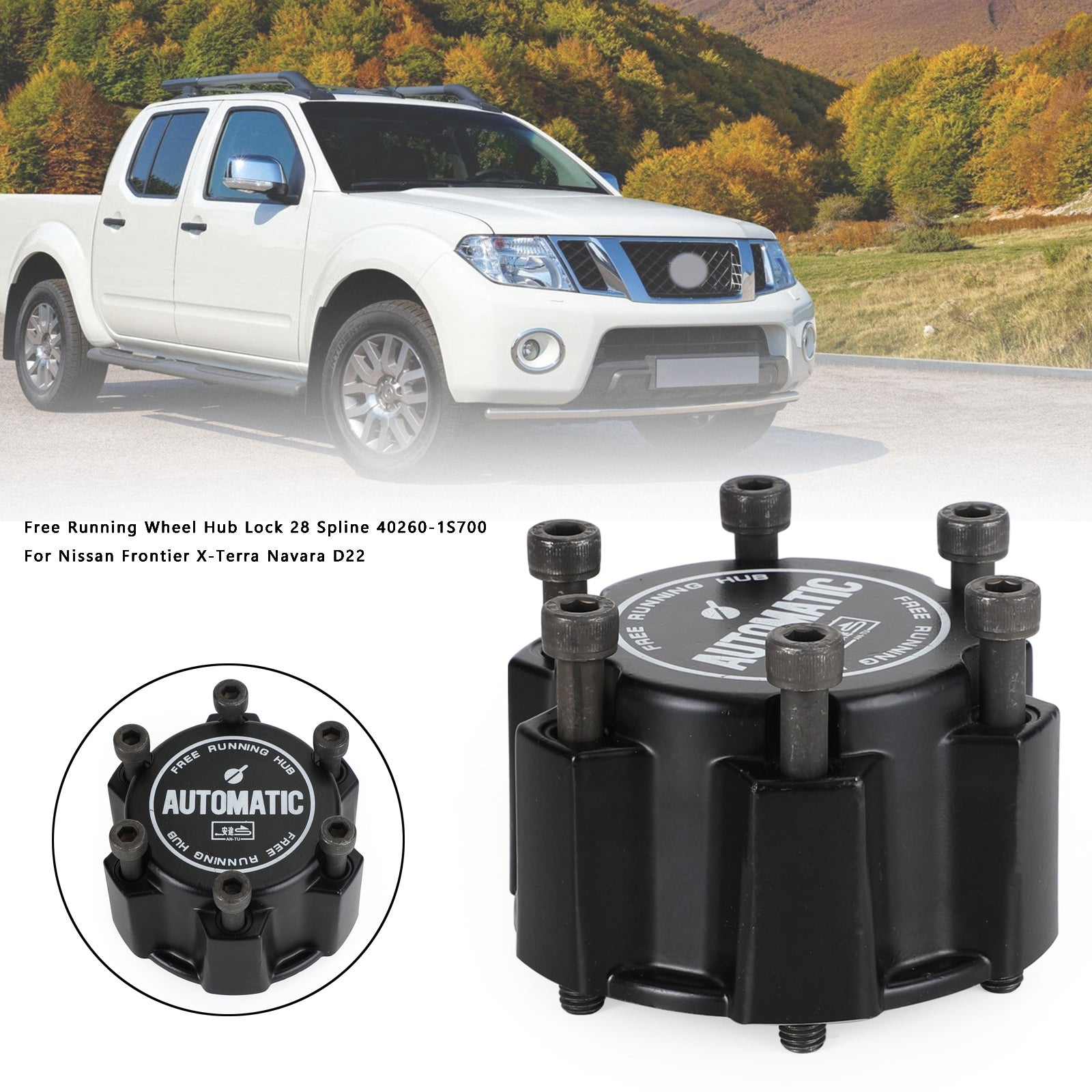 1998-2003 Nissan Frontier X-Terra Navara D22 2.4 3.3L Verrou de moyeu de roue 28 cannelures 40260-1S700