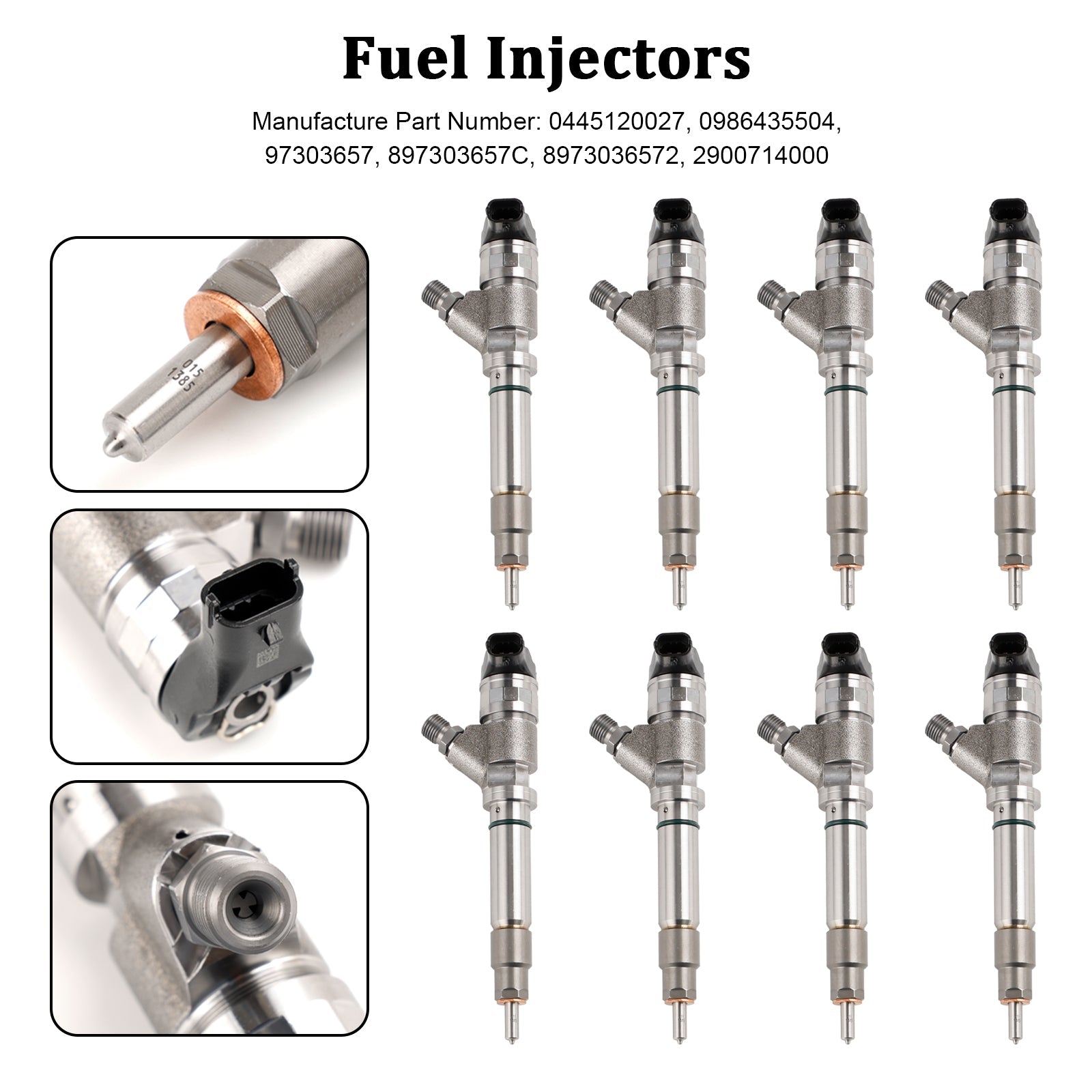GMC Sierra 2500 3500 6.6L V8 LLY 2004.5-2005 8 pièces injecteur de carburant 0986435504 0445120027