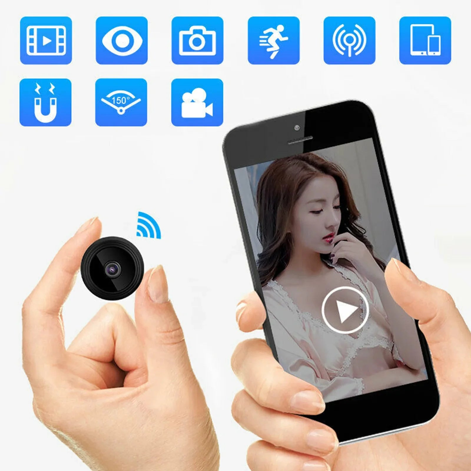 Mini caméra espion cachée sans fil Wifi IP Home Security DVR Night Vision HD 1080P