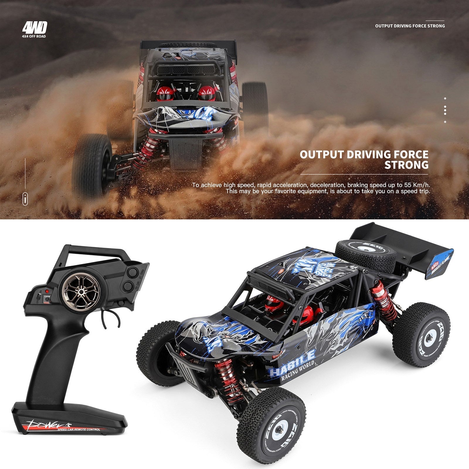 Wltoys 124018 RC Racing Car 60km/h 1/12 2.4GHz Off-Road Drift RTR 4WD Giocattolo Regalo