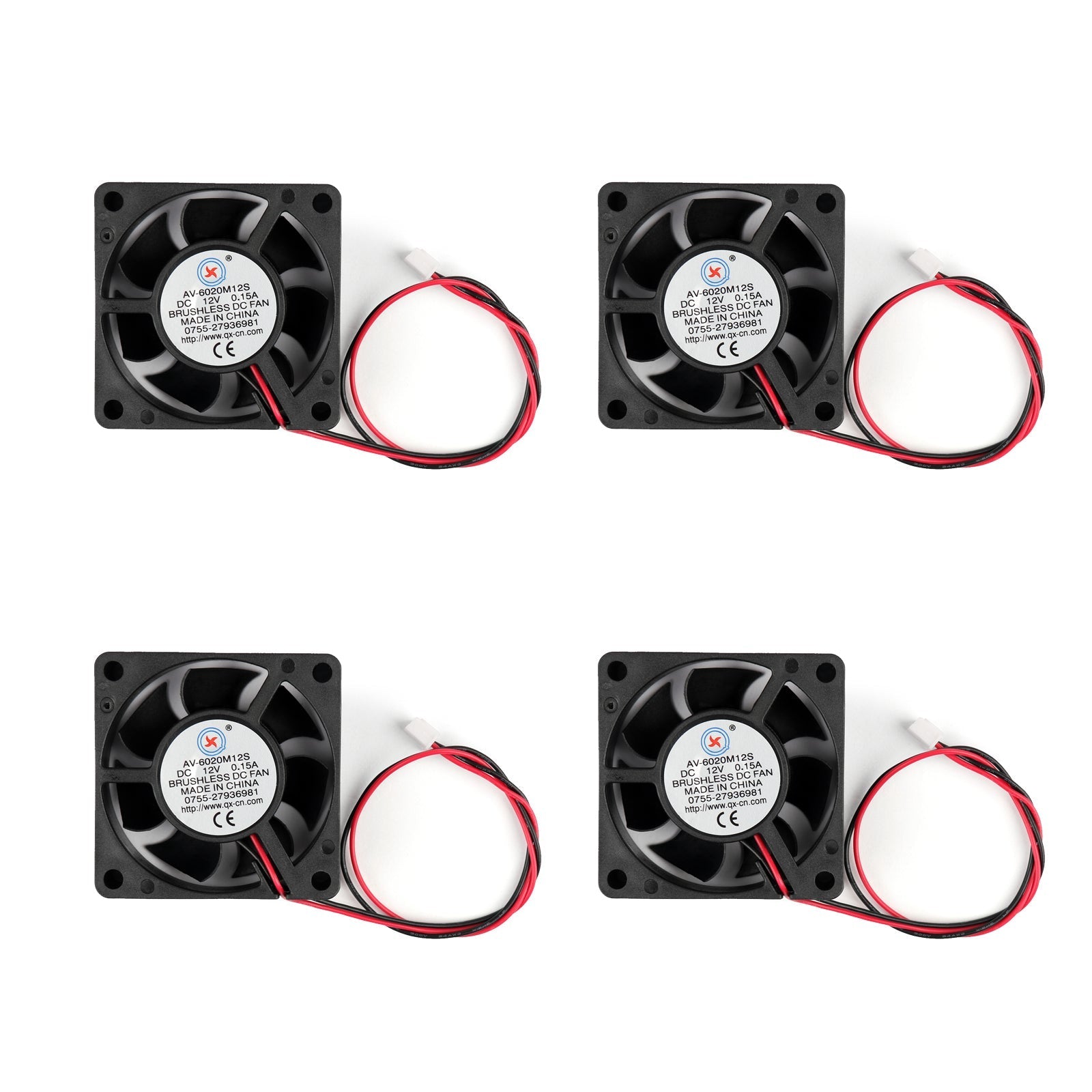 4 deli DC brez grmovje hladilni računalnik Računalnik 12V 6020S 60x60x20mm 0,15a 2 žični zatiči