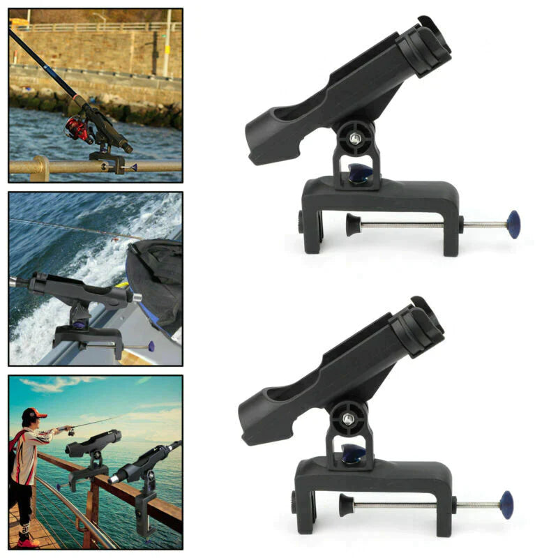 Rail Rod Pole Holder Pesca Se adapta a 4.7 pulgadas Kayak Clamp-on UA ​​​​Bote ajustable 