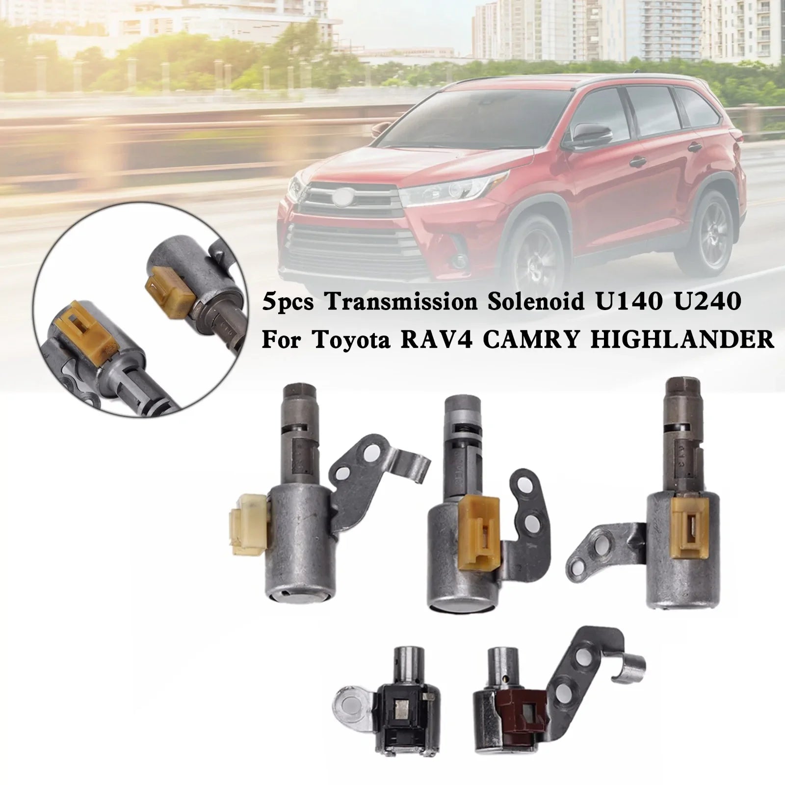 2002-2004 Toyota Solara 2.4L 5 piezas solenoide de transmisión U140 U240 35210-21010 35290-21010 35220-21020 Fedex Express