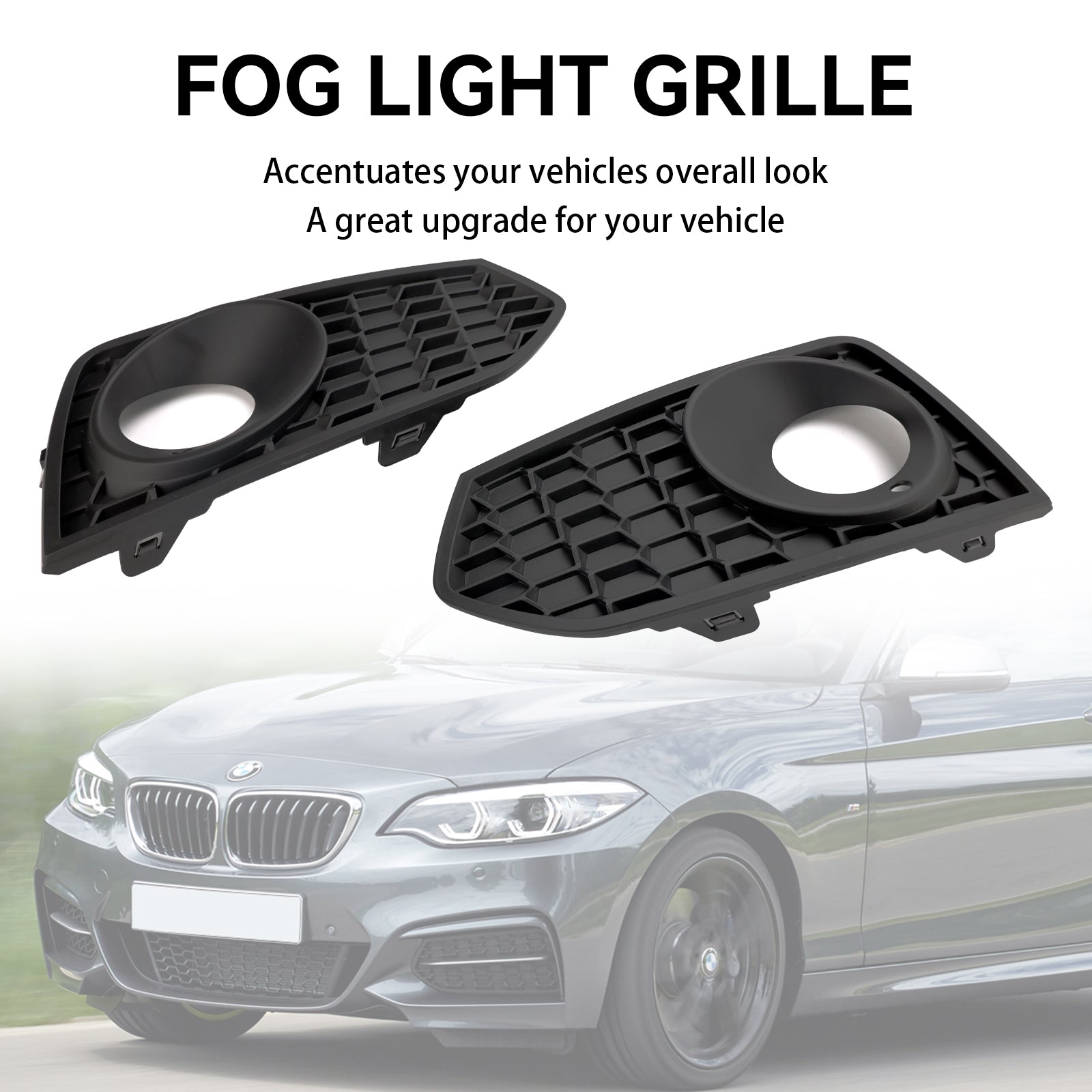 BMW Série 2 F22 F23 M Sport 2PCS Grille de phare antibrouillard pour pare-chocs avant