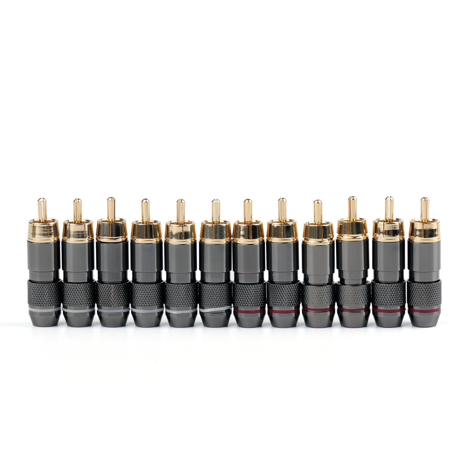 12 Pcs Cuivre Prise RCA Connecteurs Adaptateur Audio Vidéo Plaqués Or À Souder