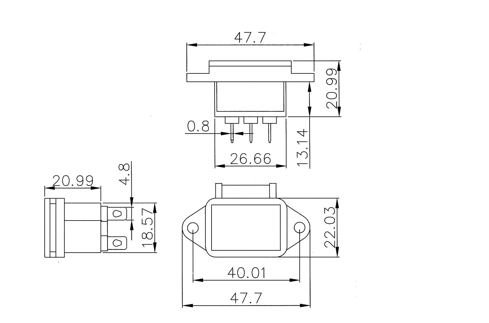 20 pièces IEC320 C14 3 broches montage à vis couvercle de prise de courant 10A 250V pour bateau AC-04C