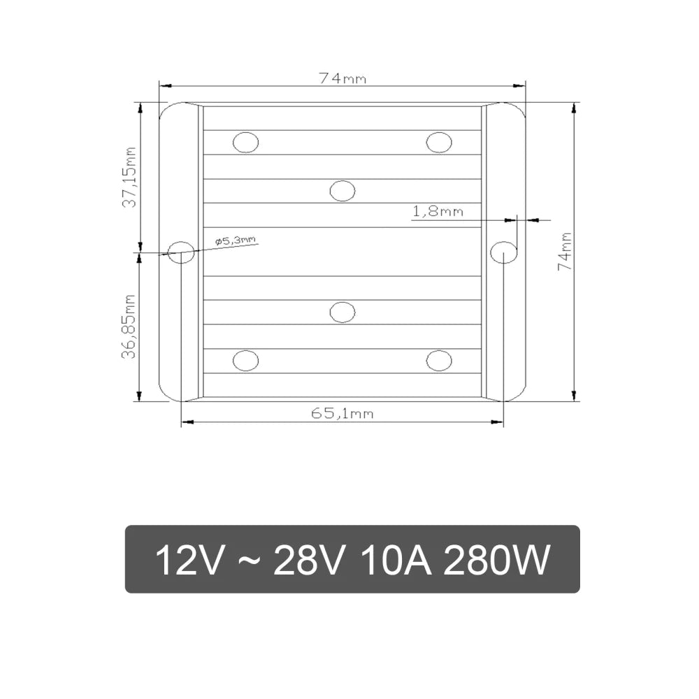 Areyourshop DC Convertisseur Régulateur 12V à 28V 280W Alimentation Step up Module Étanche