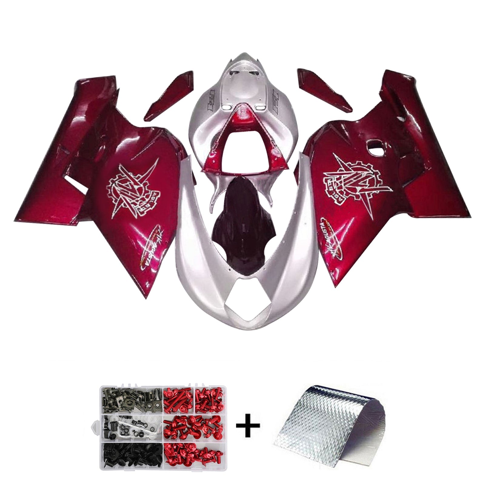 Amotopart MV Agusta F4 1000 2005-2006 Kit carena carrozzeria in plastica ABS