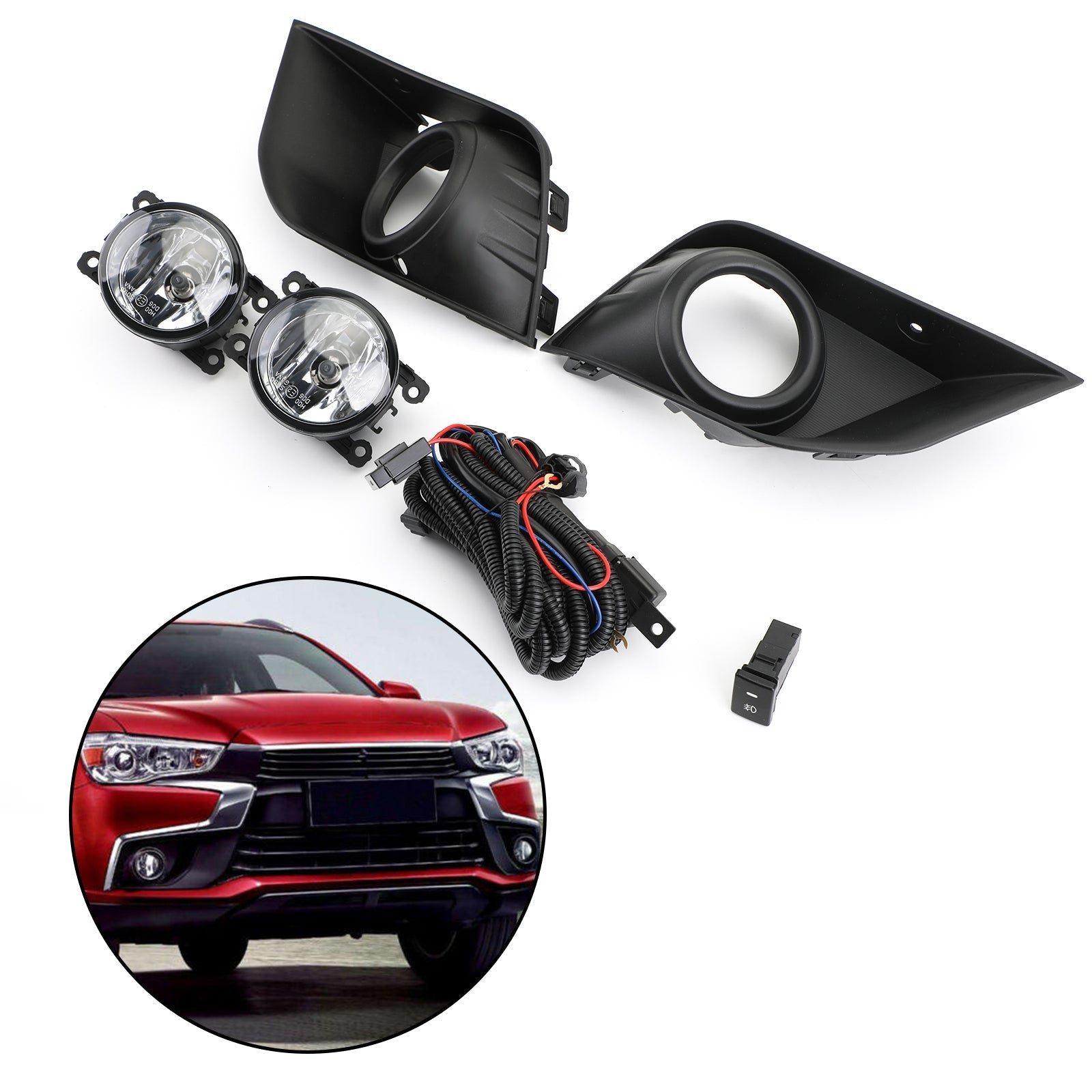 Kit de luz antiniebla del parachoques delantero para Mitsubishi Outlander Sport ASX RVR 2016-2018 genérico