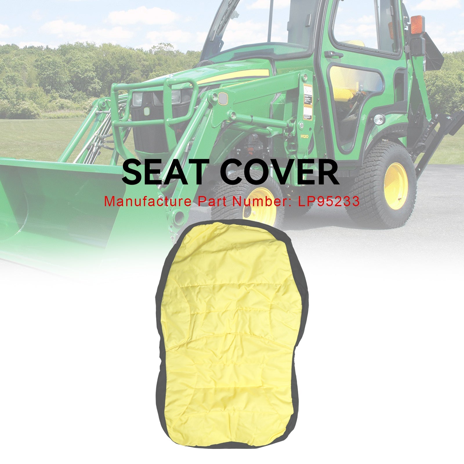 Funda para asiento de tractor utilitario compacto de 18" LP95233 para John Deere grande