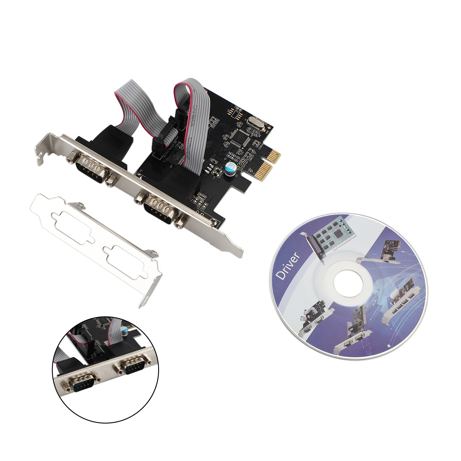 Carte adaptateur de carte d'extension PCI-Express à double puce série WCH382 PCIE vers RS232