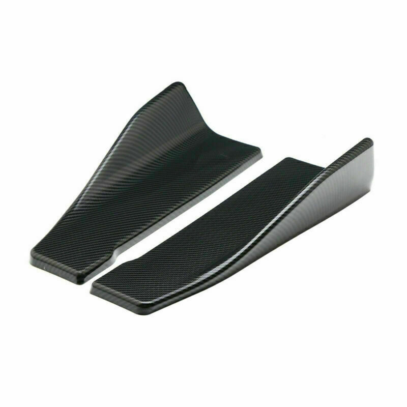 2pcs 35cm Jupe Spoiler Arrière Lip Extension Rocker Splitters Winglet Wings Fibre De Carbone Look Générique