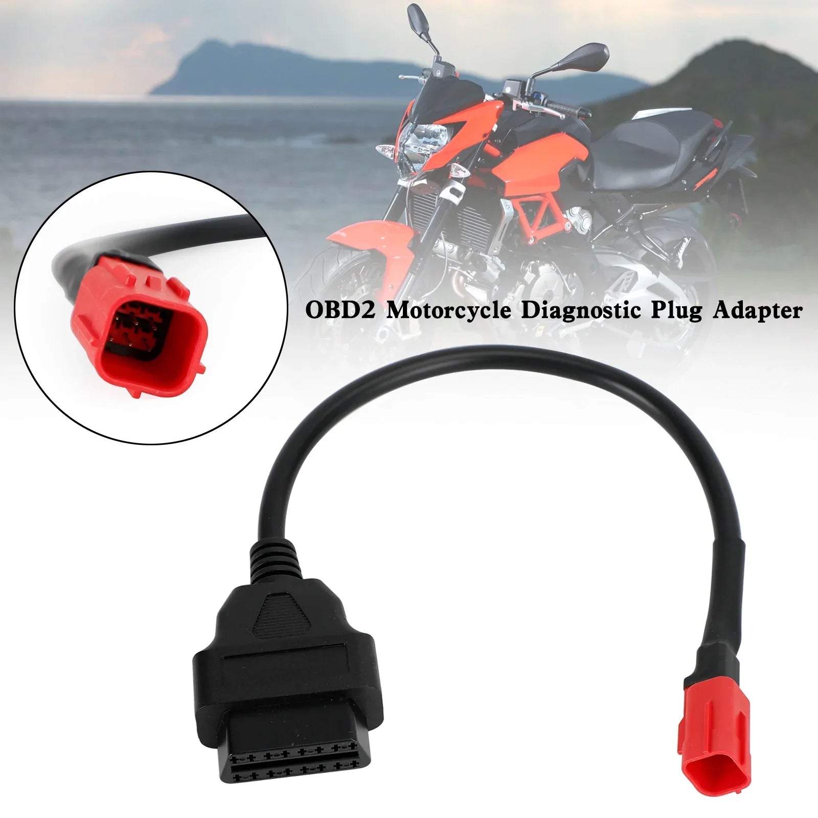 Câble de diagnostic Honda 6 broches vers adaptateur 16 broches OBD2 câble de moto