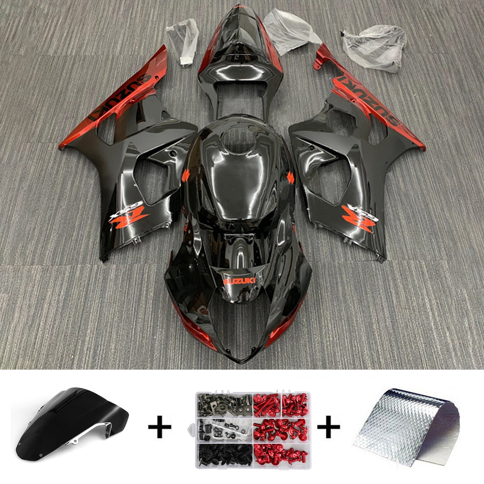 Amotopart Suzuki GSXR1000 2003-2004 K3 Kit de carenado de carrocería de plástico ABS