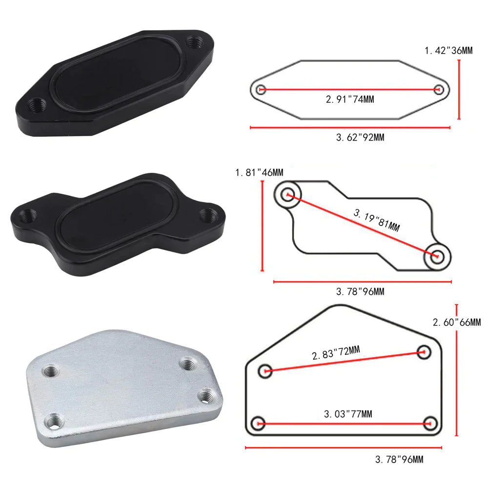 Kit di eliminazione del dispositivo di raffreddamento della valvola EGR per GMC Silverado 2500 6.6L LLY Duramax 2004.5-2005 Generico