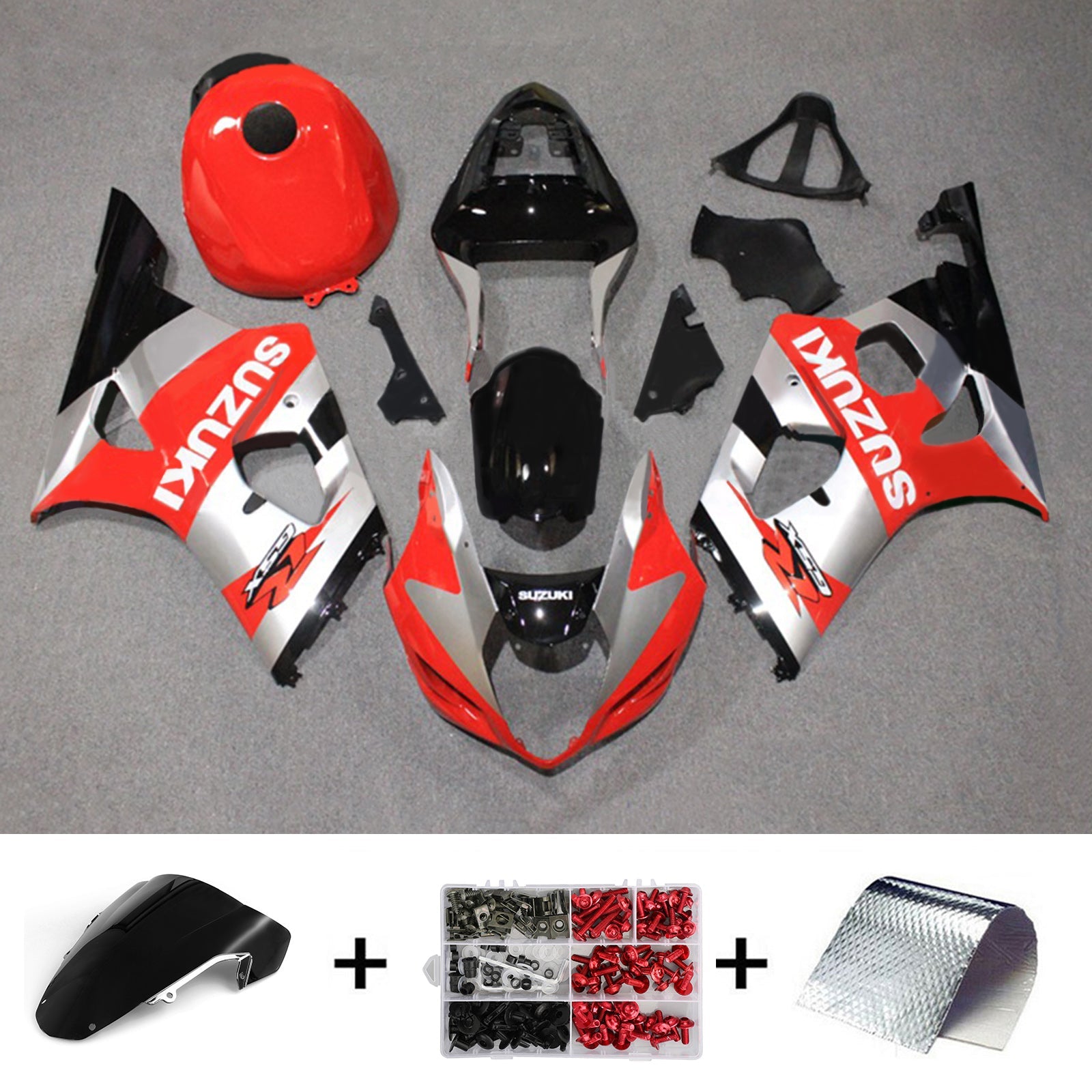 Amotopart Suzuki GSXR1000 2003-2004 K3 Kit de carenado de carrocería de plástico ABS