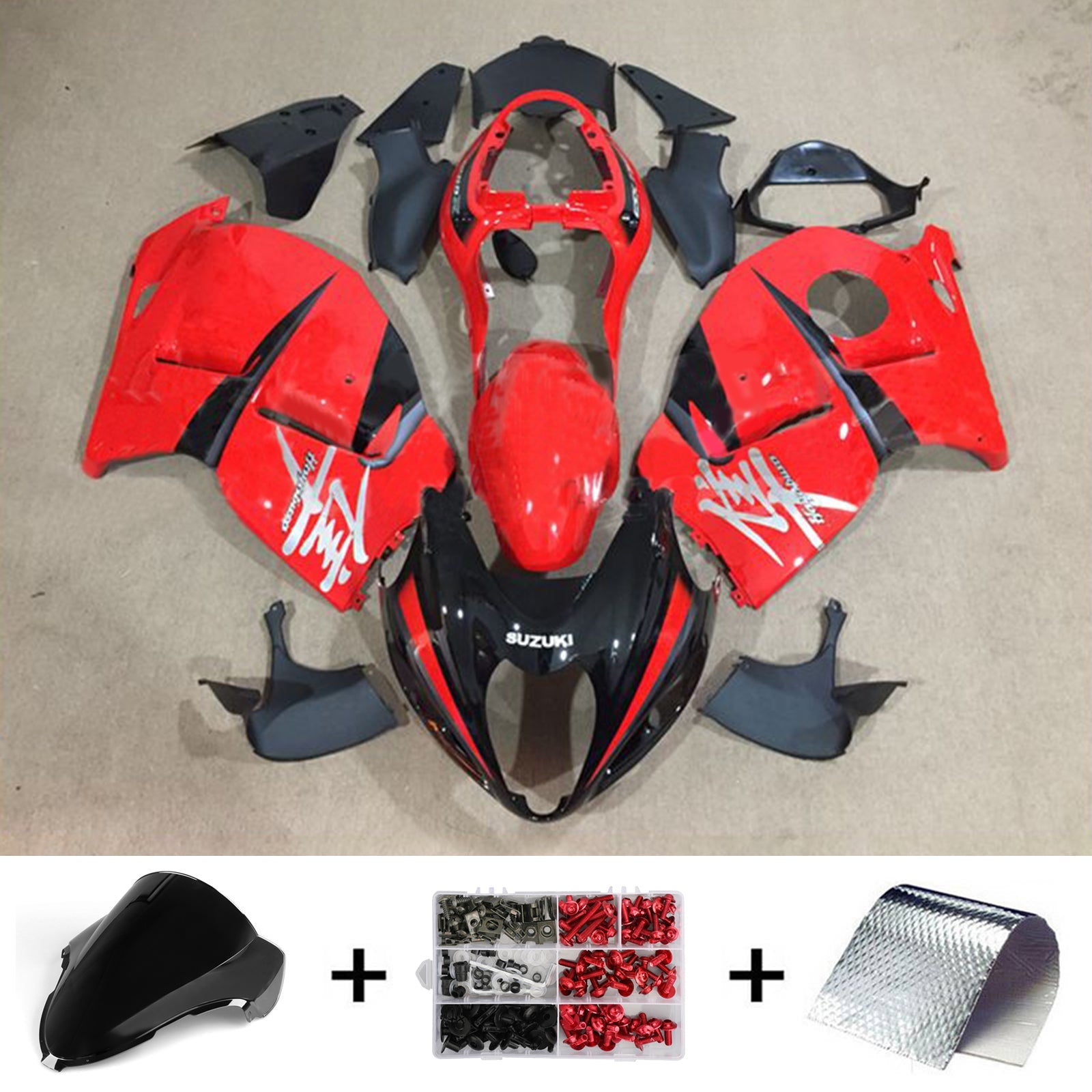 Amotopart Suzuki Hayabusa GSX1300R 1999-2007 Kit de carenado de carrocería de plástico ABS