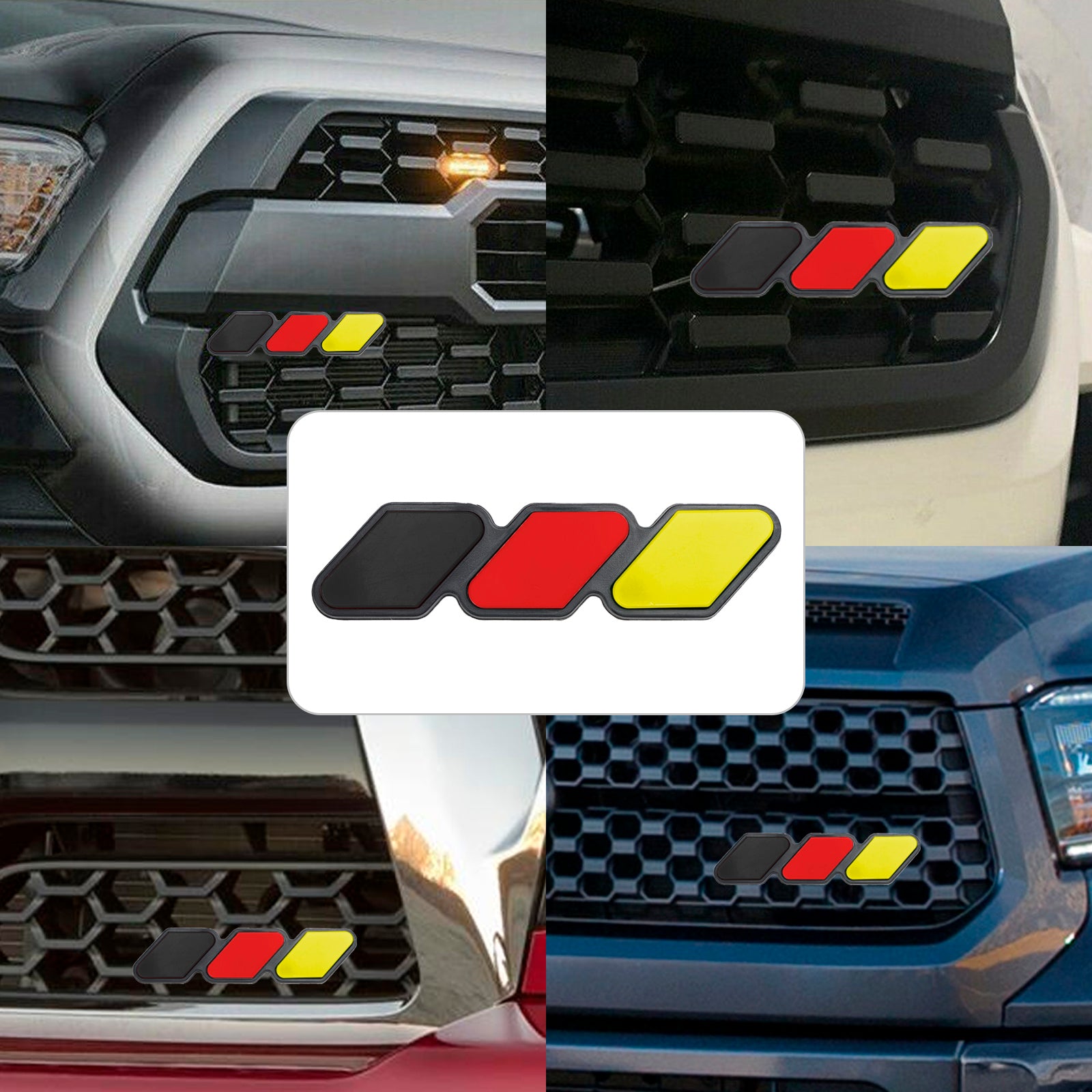 Badge de calandre tricolore, emblème de voiture, accessoires pour Toyota Tacoma TRD Tundra RAV4