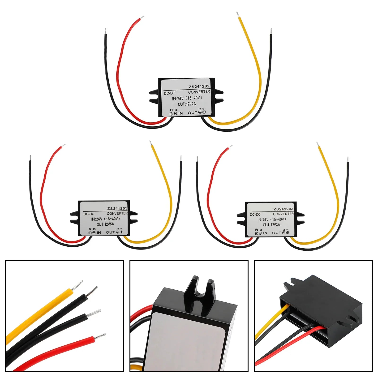 Convertisseur DC-DC étanche 24V abaisseur au module d'alimentation de voiture 12V