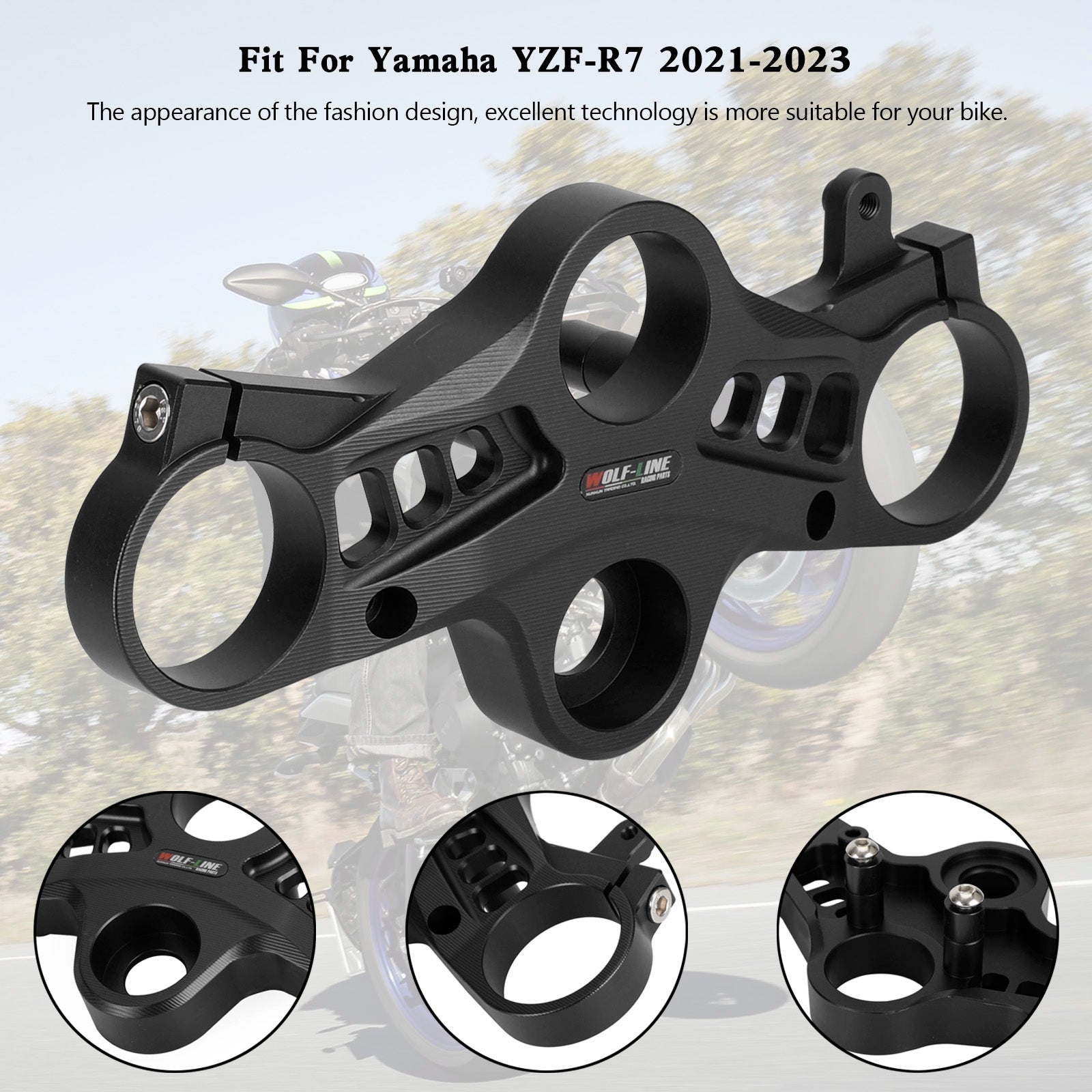 Yamaha YZF-R7 2021-2023 Horquilla superior delantera de aluminio Triple Tree