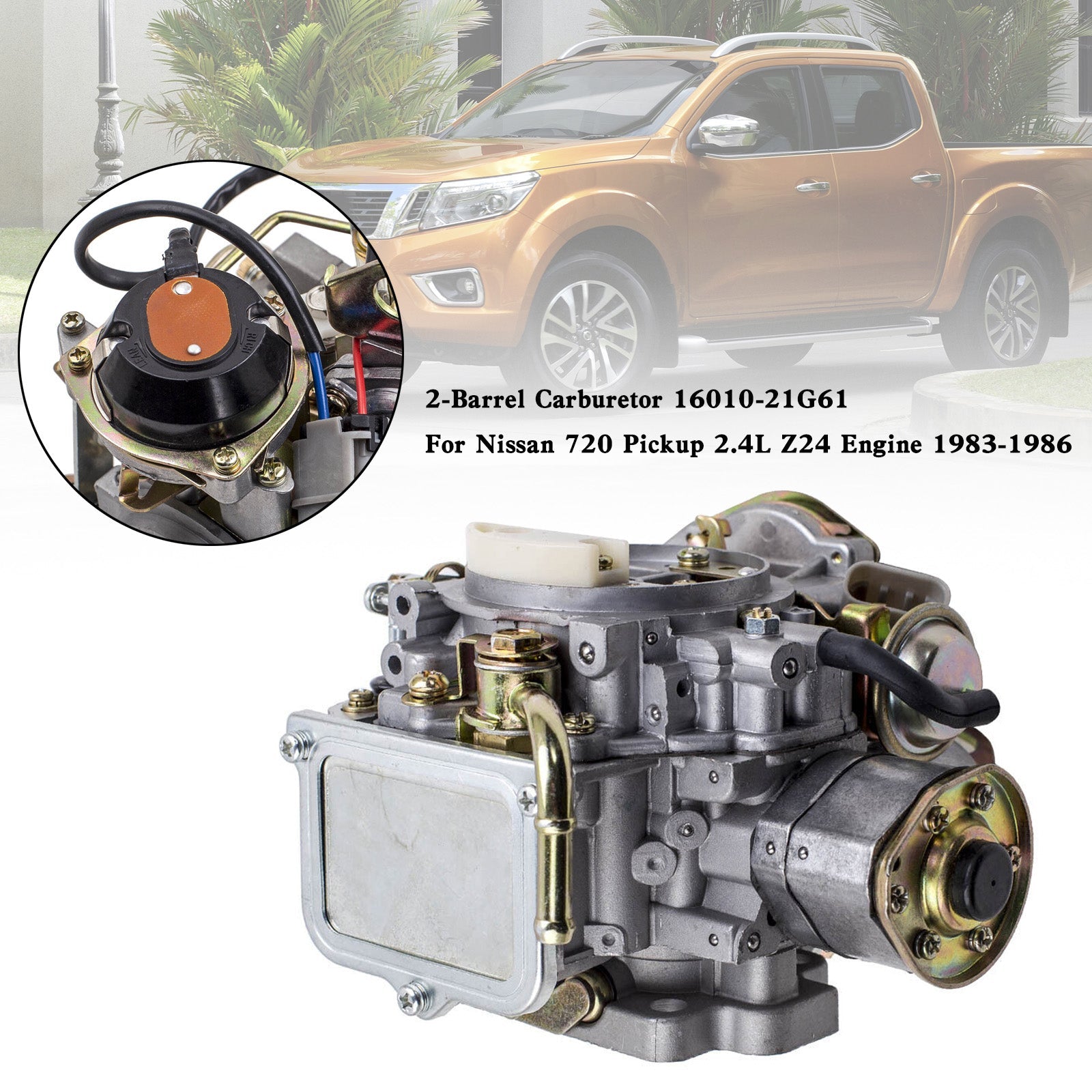 2 Vat Carburateur 16010-21G61 voor Nissan 720 Pickup 2.4L Z24 Motor 1983-1986