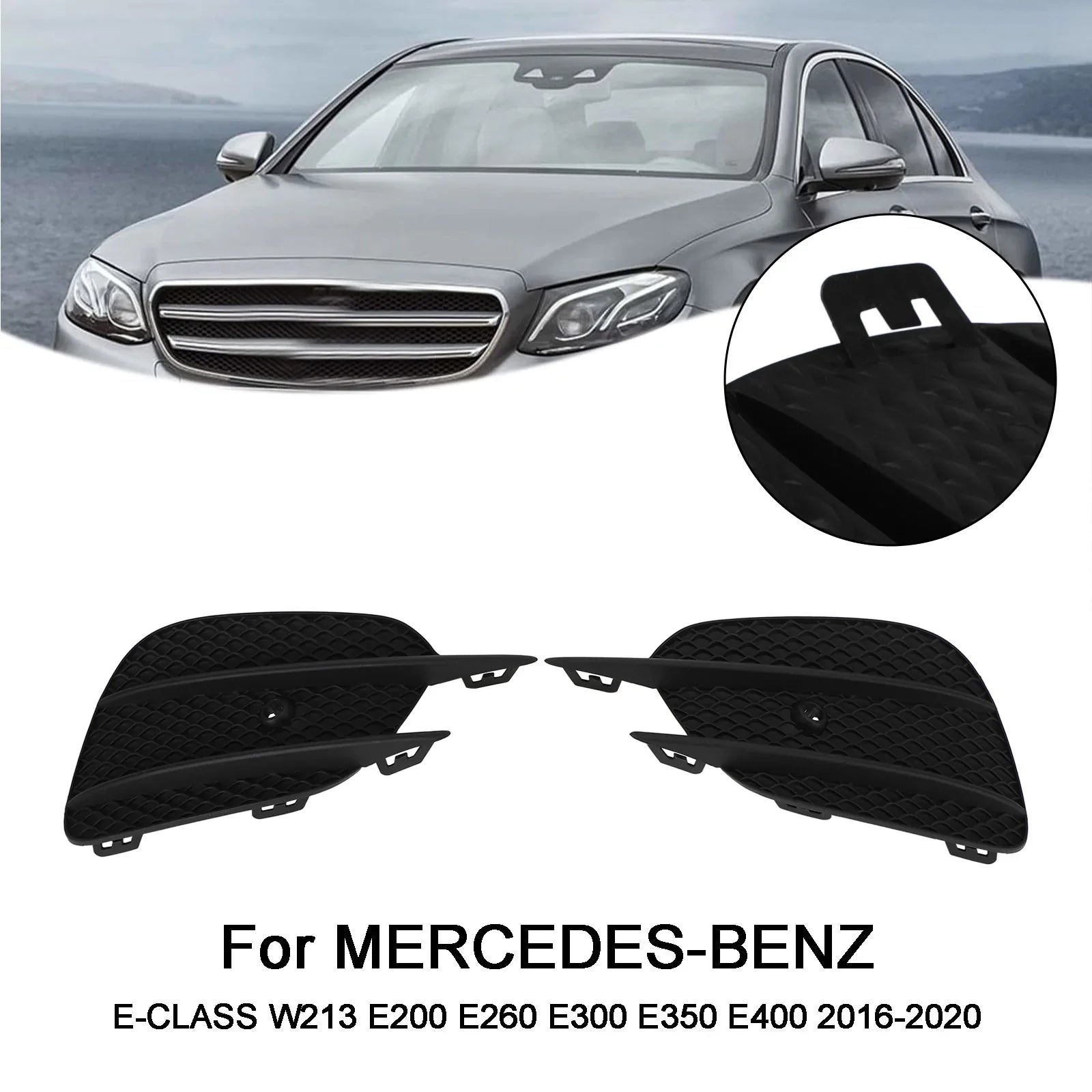 Mercedes Clase E W213 2pcs Parachoques Rejilla Faros antiniebla Rejilla Rejilla Cubierta embellecedora