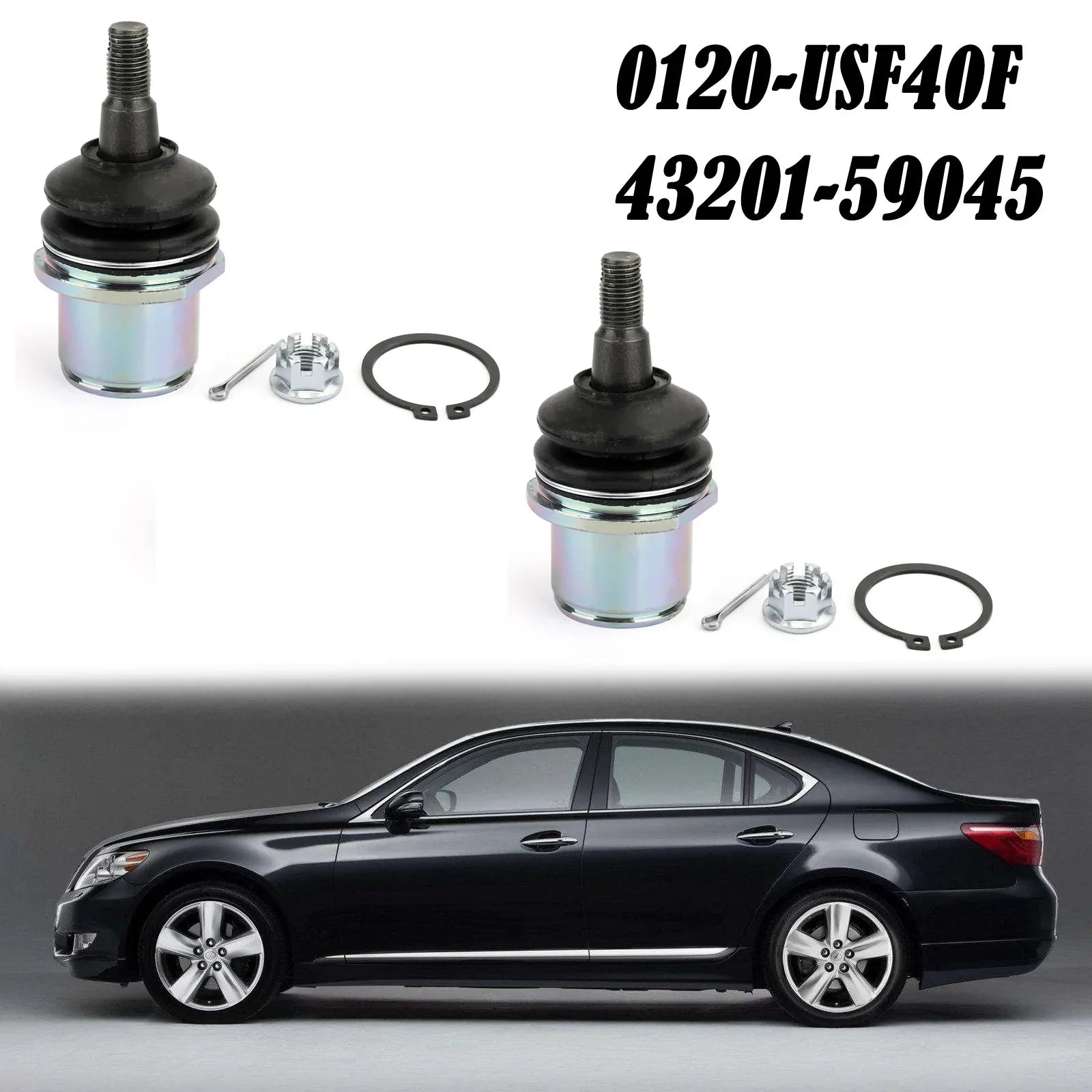 2007-2016 Lexus LS460 2WD 4x2 RWD SOLO 2 X Giunto sferico anteriore inferiore 0120-USF40F 43201-59045