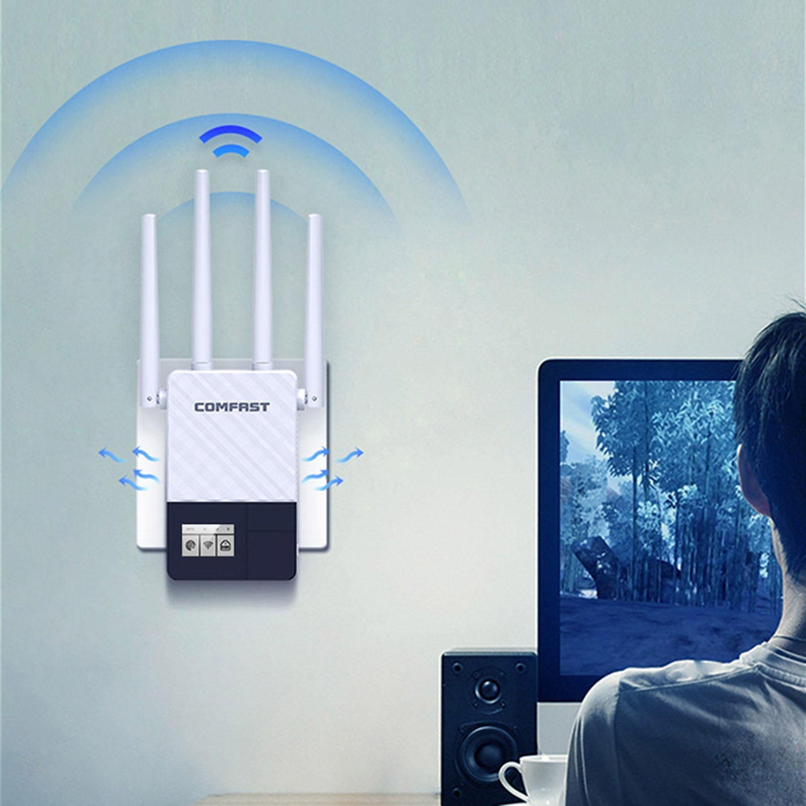 Wifi Wifi Double Band Amplificador de señal Wifi 2.4G 5G Wifi Booster 1200Mbps