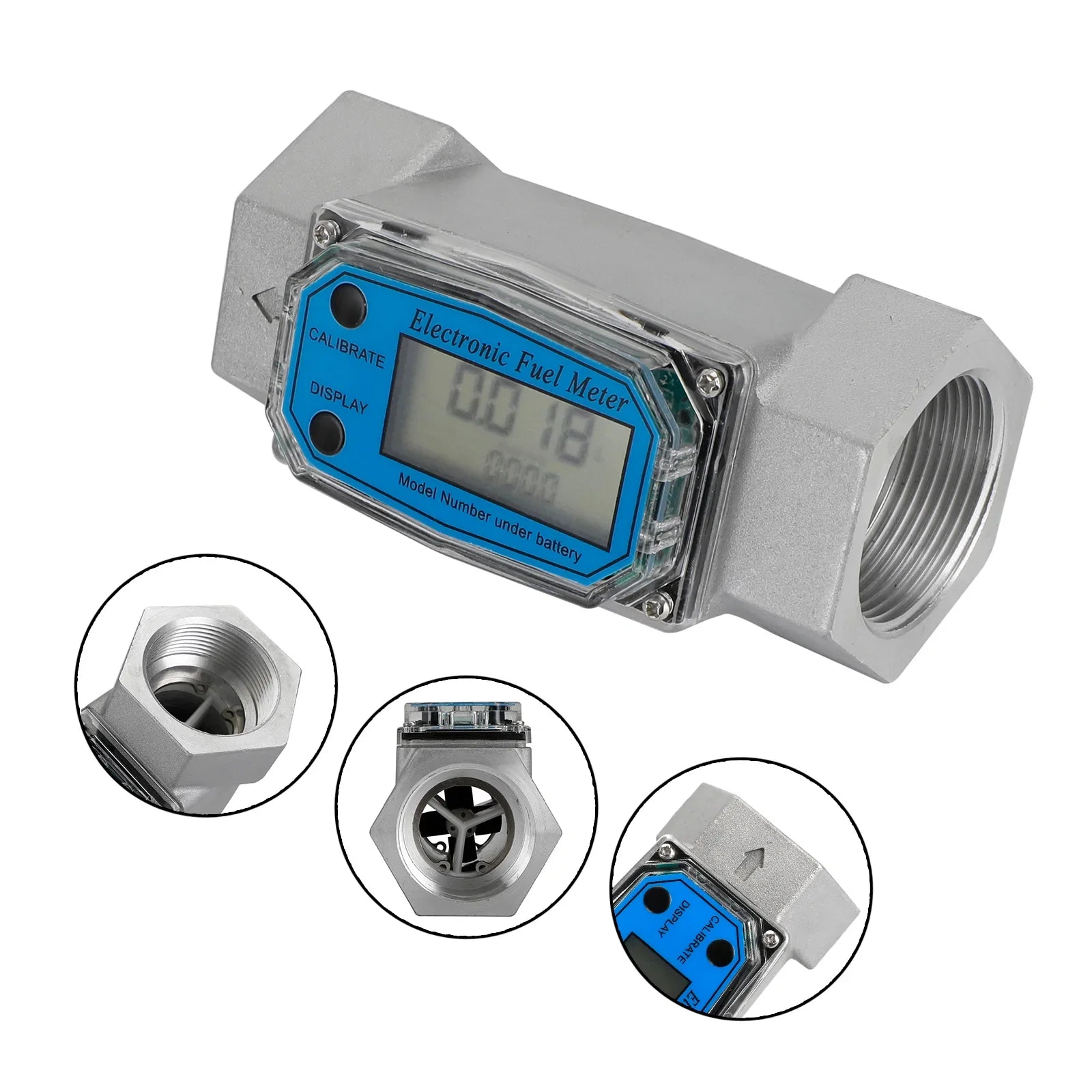 Débitmètre de carburant diesel numérique à turbine jauge de débit à engrenage ovale BSPT/NPT