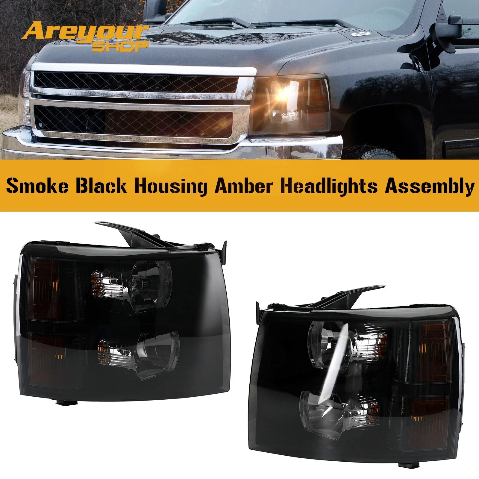 Chevrolet Silverado 1500 2500 3500 2007-2013 Conjunto de faros