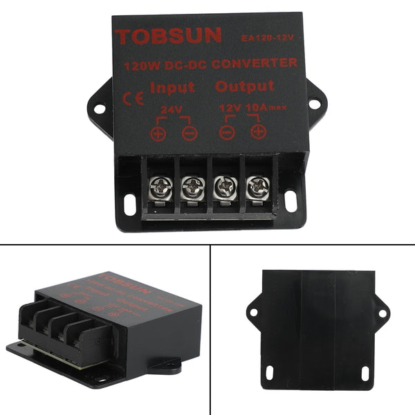 Convertisseur Abaisseur 24V→12V 120W 10A Étanché IP68 - Alu Résine Époxy