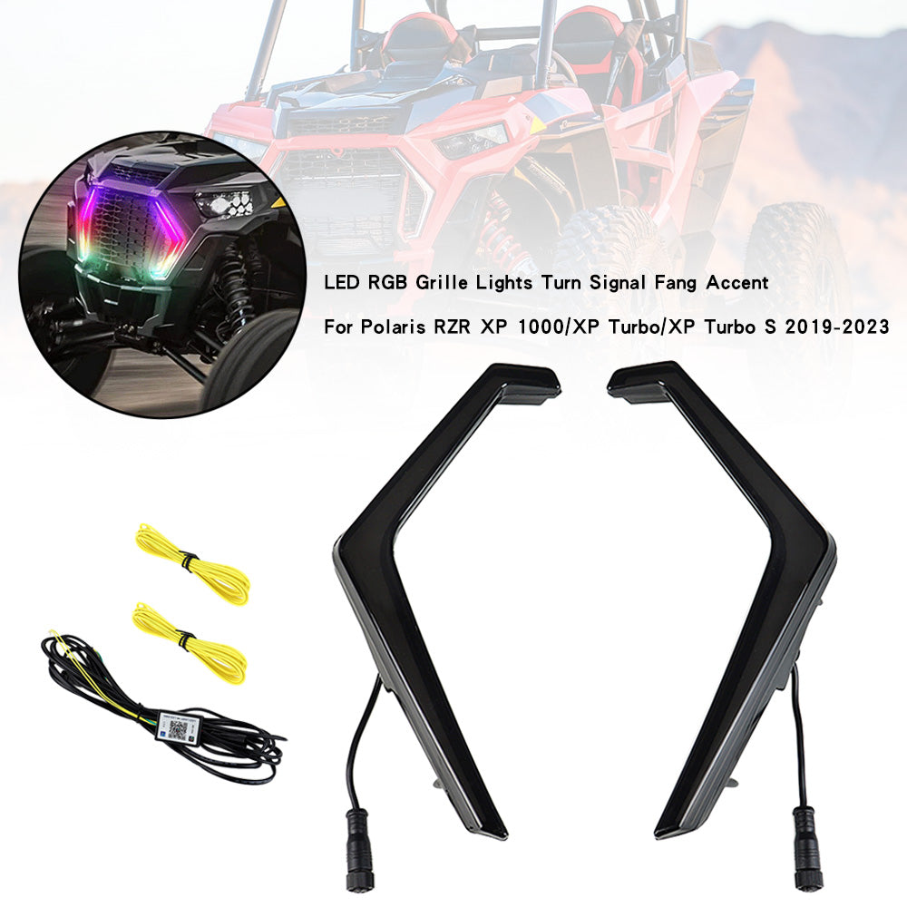 Polaris RZR XP 1000 Turbo 2019-2022 Luces LED RGB de rejilla Señal de giro Acento de colmillo