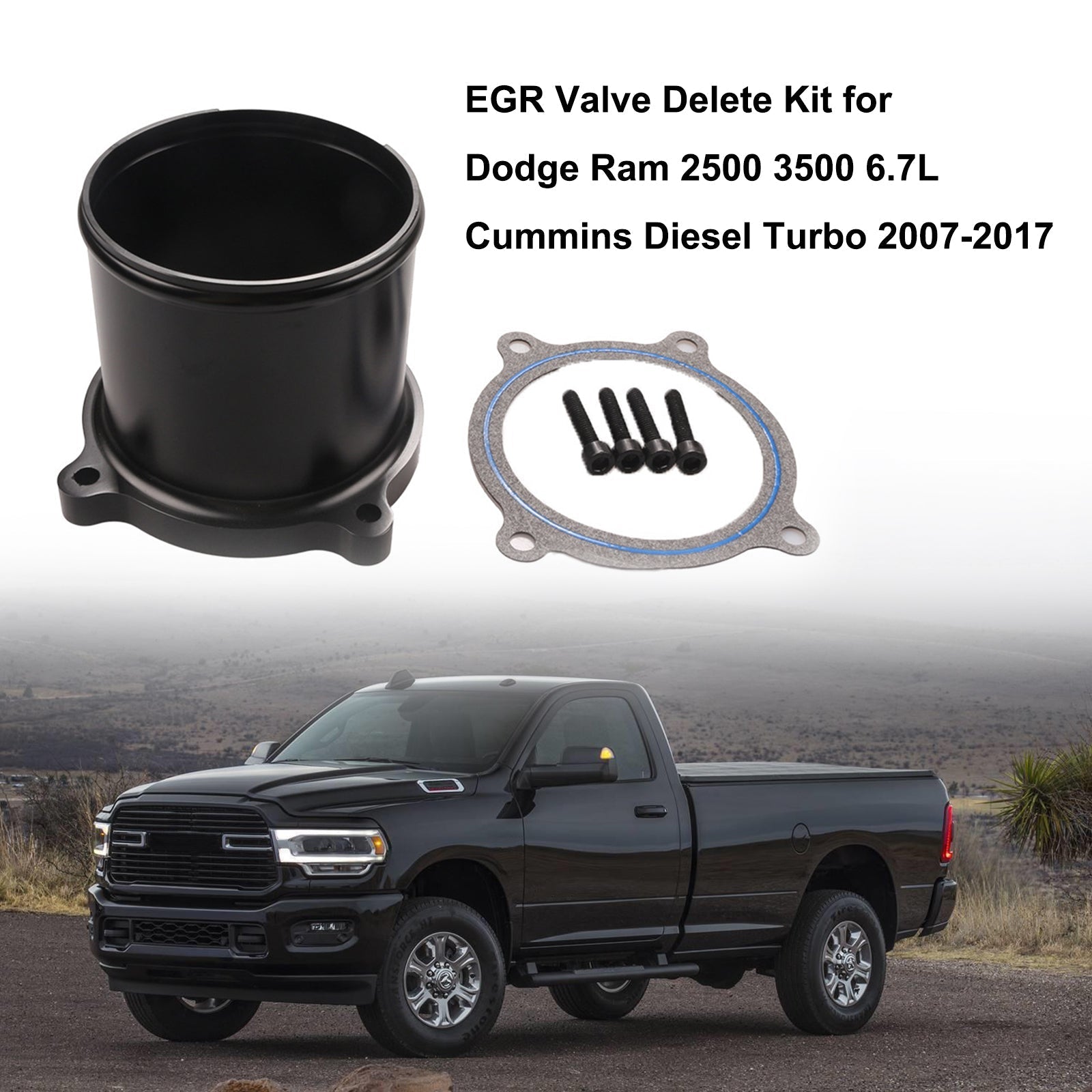 Valvola EGR Elimina Kit Per Dodge Ram 2500 3500 6.7L Cummins Diesel Turbo 2007-2017 Generico