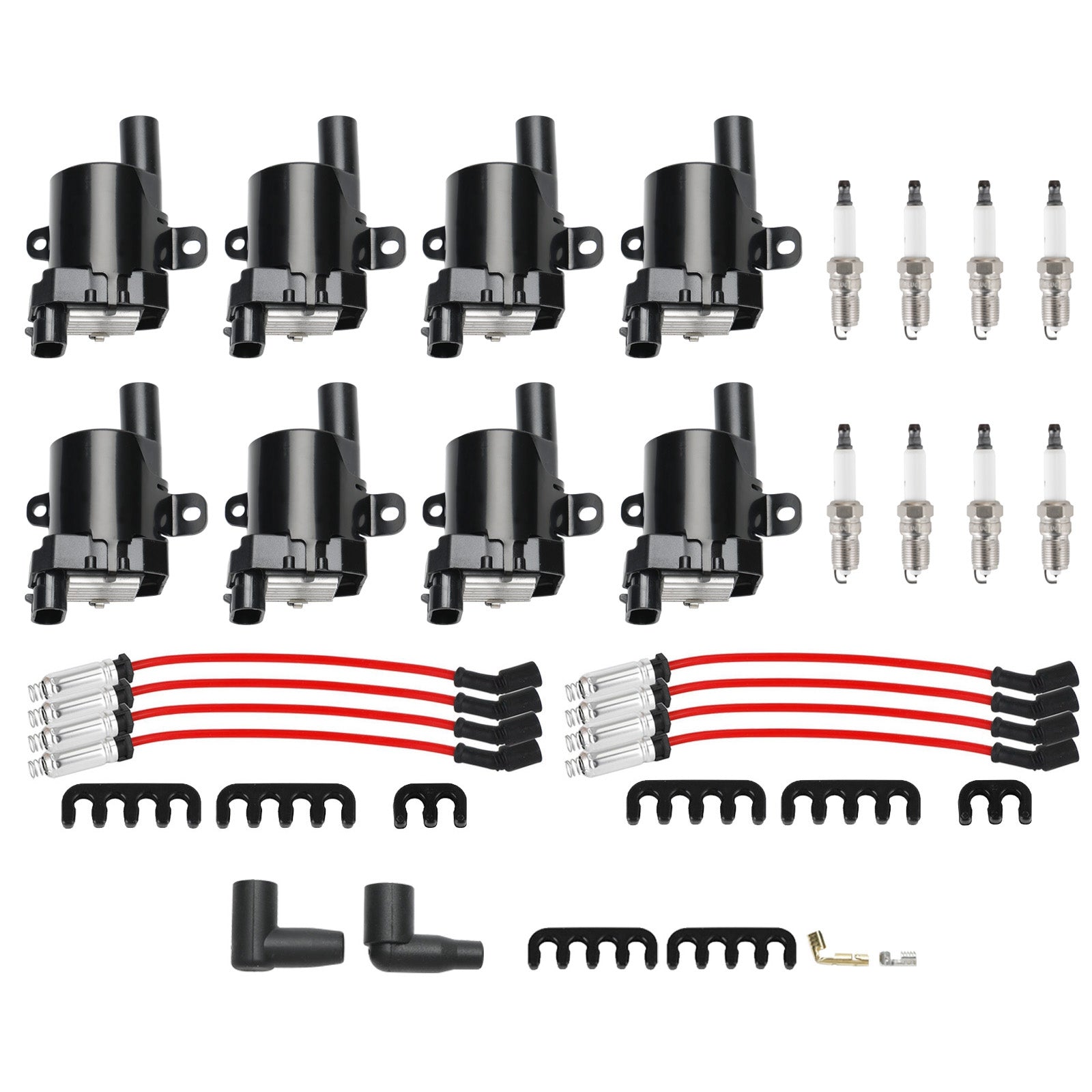 2002-2006 Cadillac Escalade Chevrolet Avalanche 1500 Tahoe Lot de 8 bobines d'allumage + bougie d'allumage + jeu de fils UF262