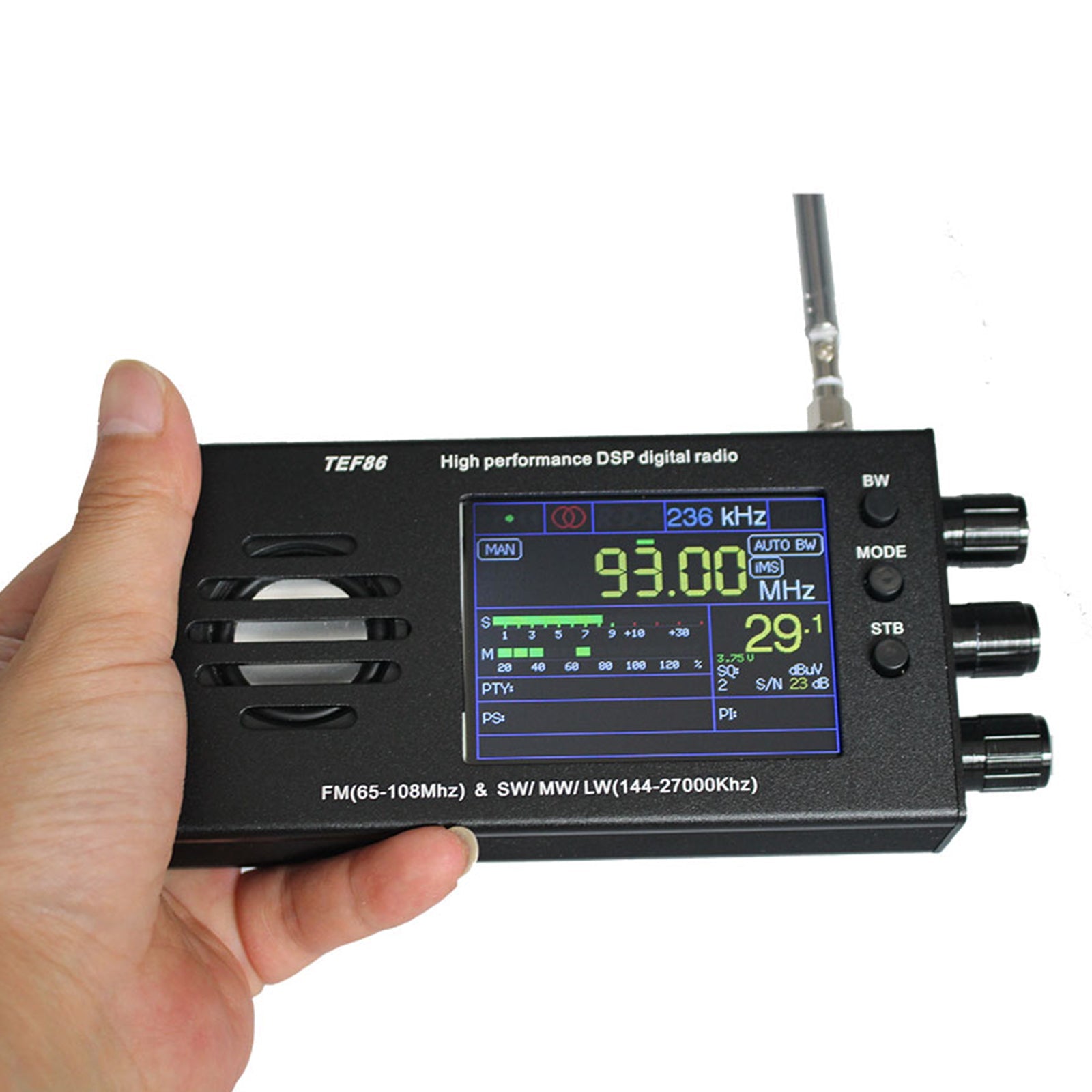 Pantalla LCD de 3,2" EF6686 Radio digital DSP de alto rendimiento 144-27000 KHz SW/MW/LW