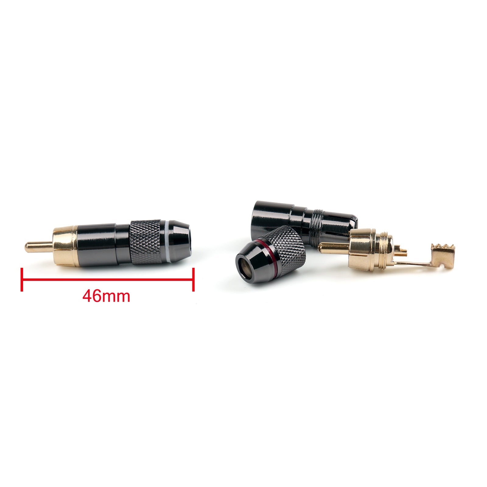 12 Pcs Cuivre Prise RCA Connecteurs Adaptateur Audio Vidéo Plaqués Or À Souder