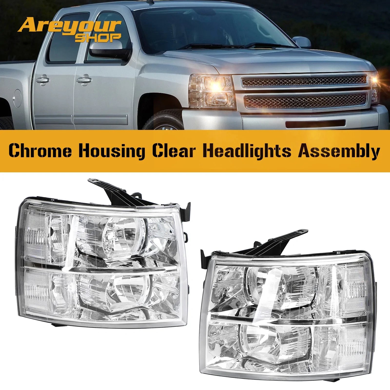 Chevrolet Silverado 1500 2500 3500 2007-2013 Conjunto de faros