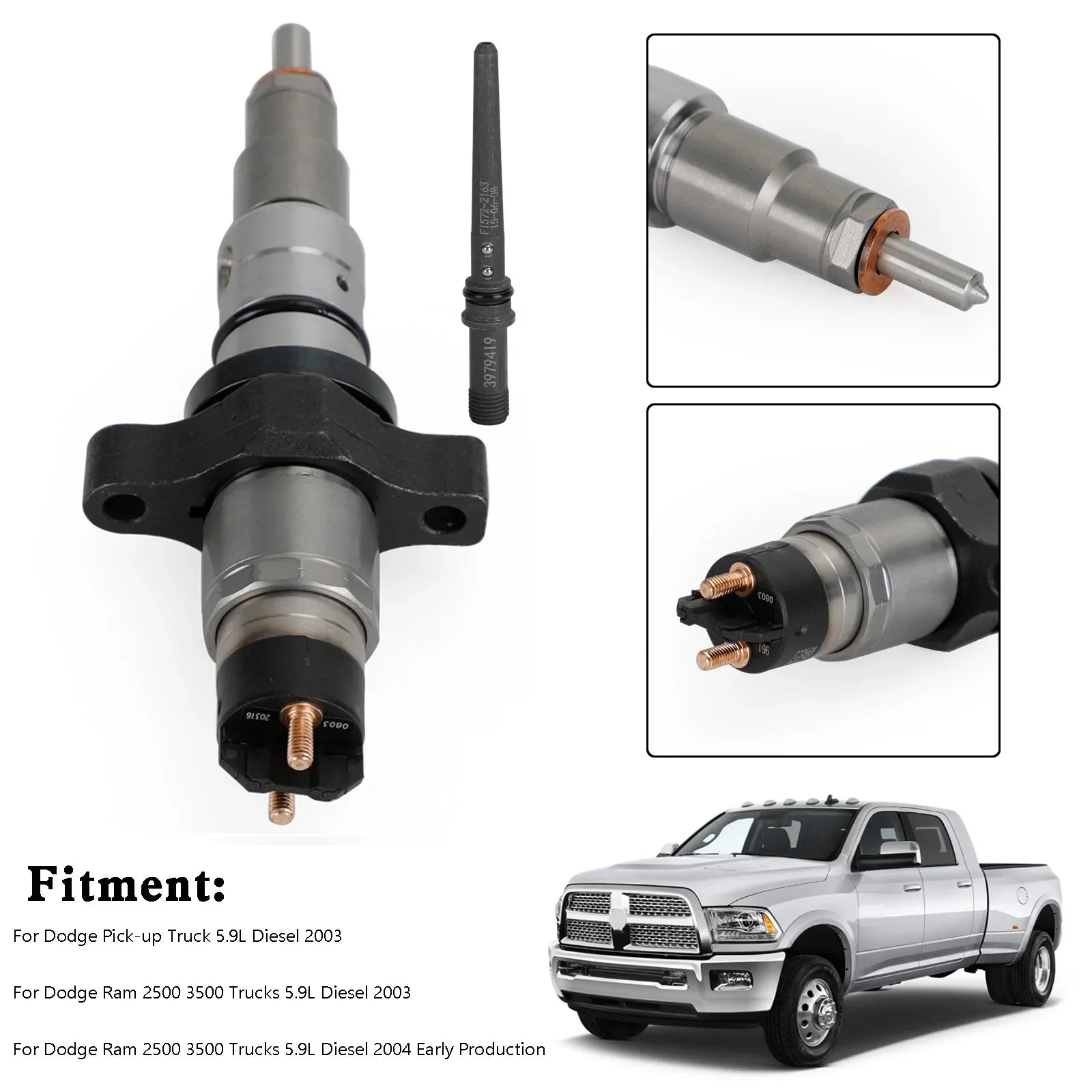 Dodge Ram 2500 2003-2004 Cummins 1 pezzi/6 pezzi Iniettore di carburante con rampa comune 0445120255 generico